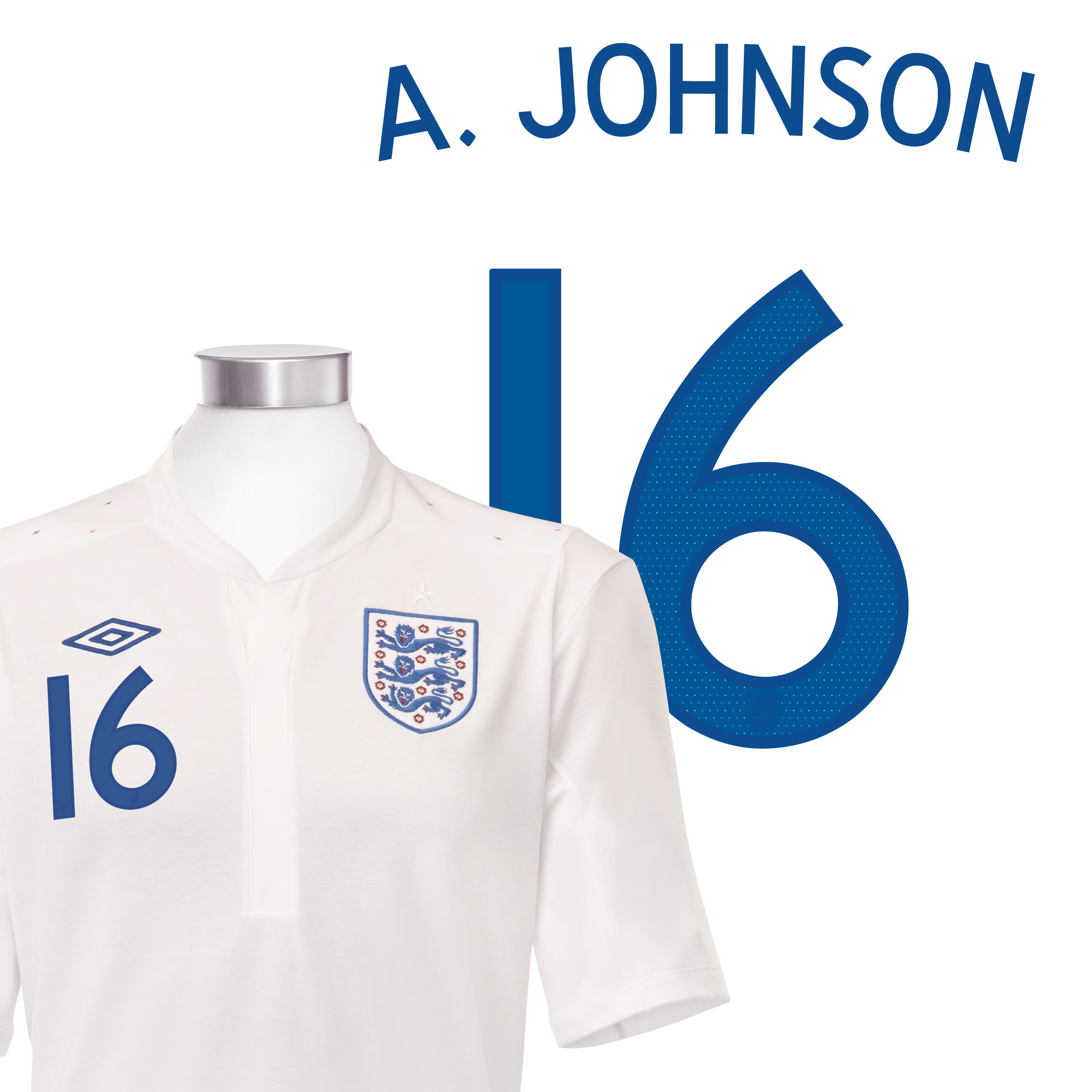 England Home Shirt 2010 with A.Johnson 16 printing England Home Shirt 2010 with A.Johnson 16 printing Small Image
