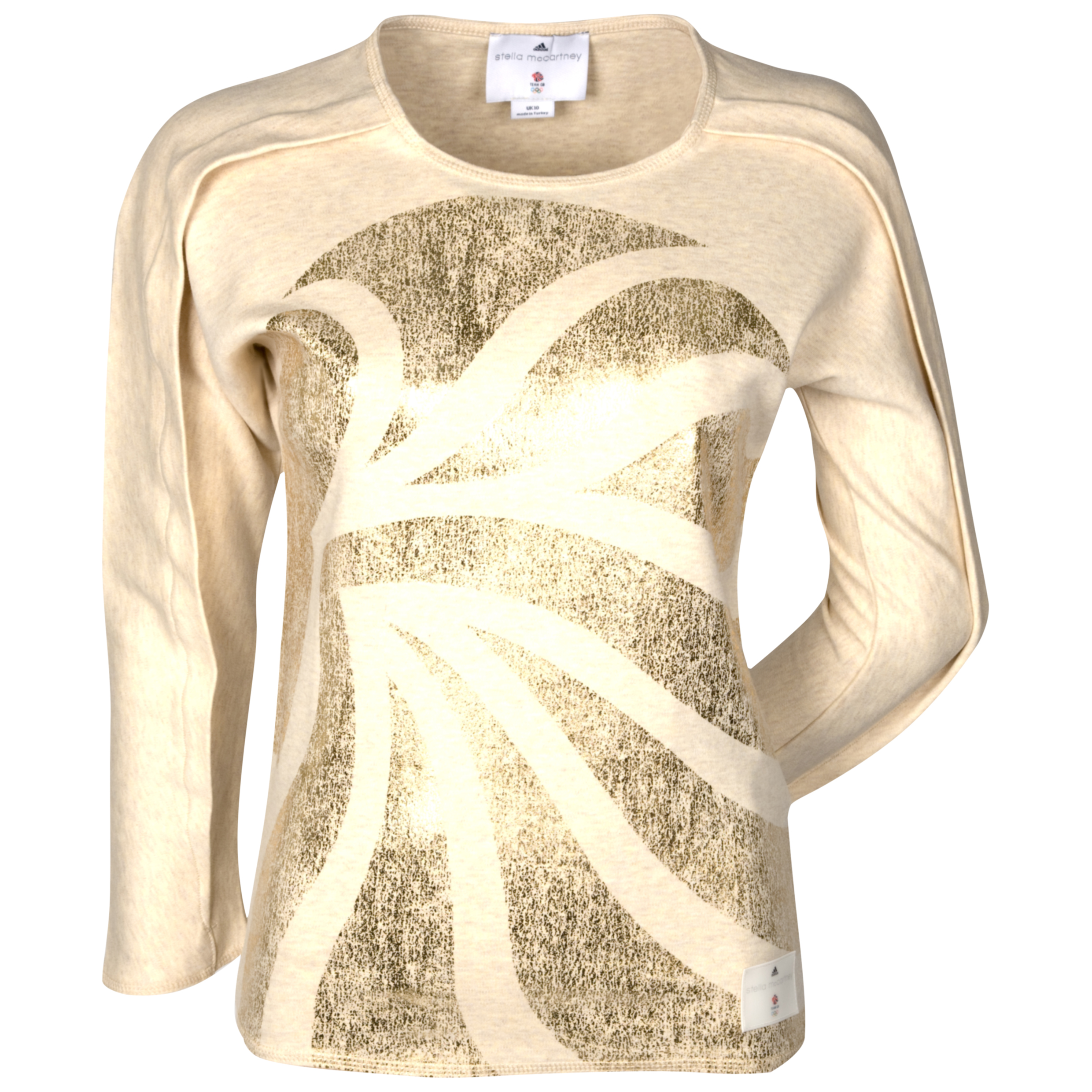 adidas Team GB Gold 3/4 Sleeve Top - Sandcastle Melange/Metal Gold - Womens