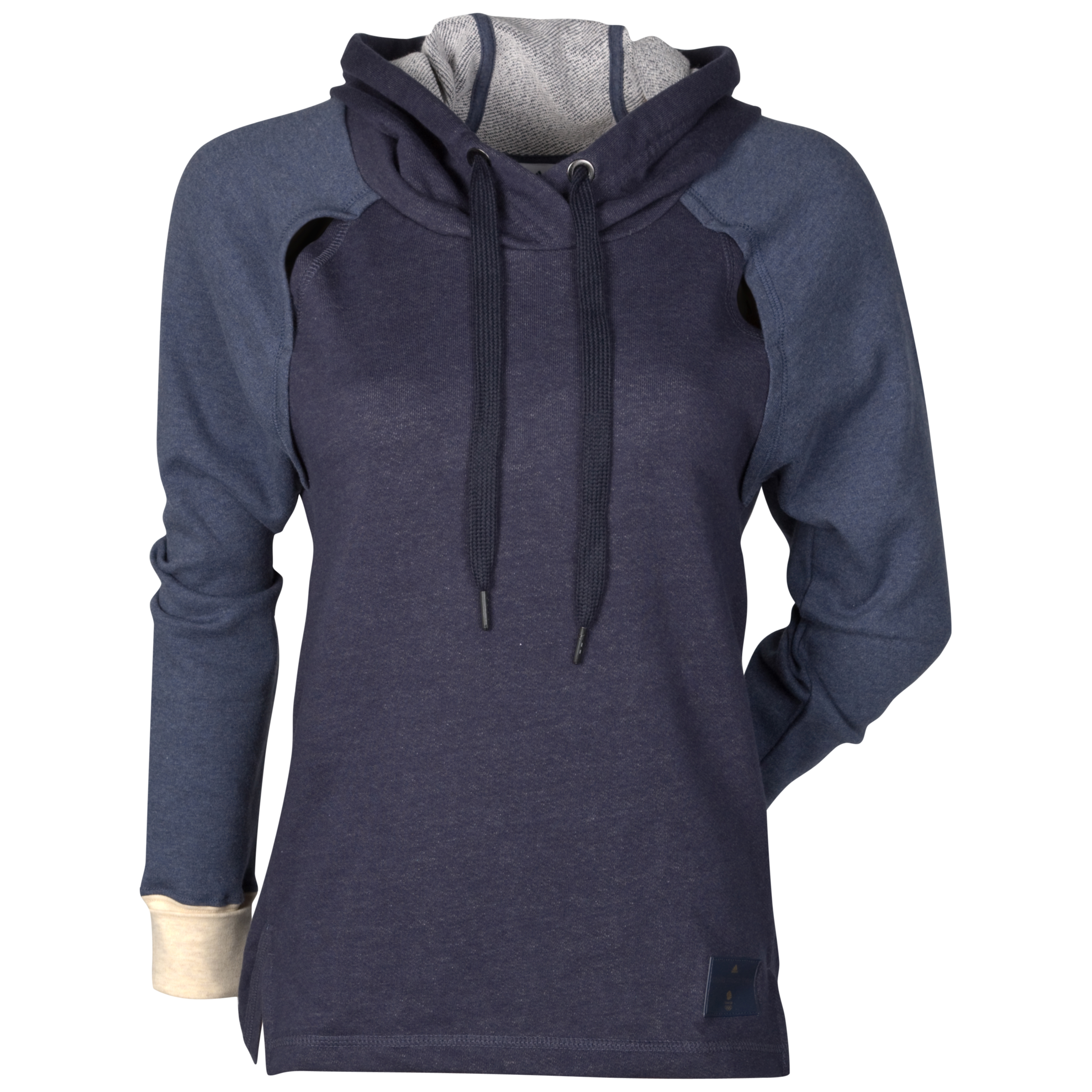 adidas Team GB Logo Hoodie Yacht Melange Boating Blue Melange Sandcastle Melange Womens