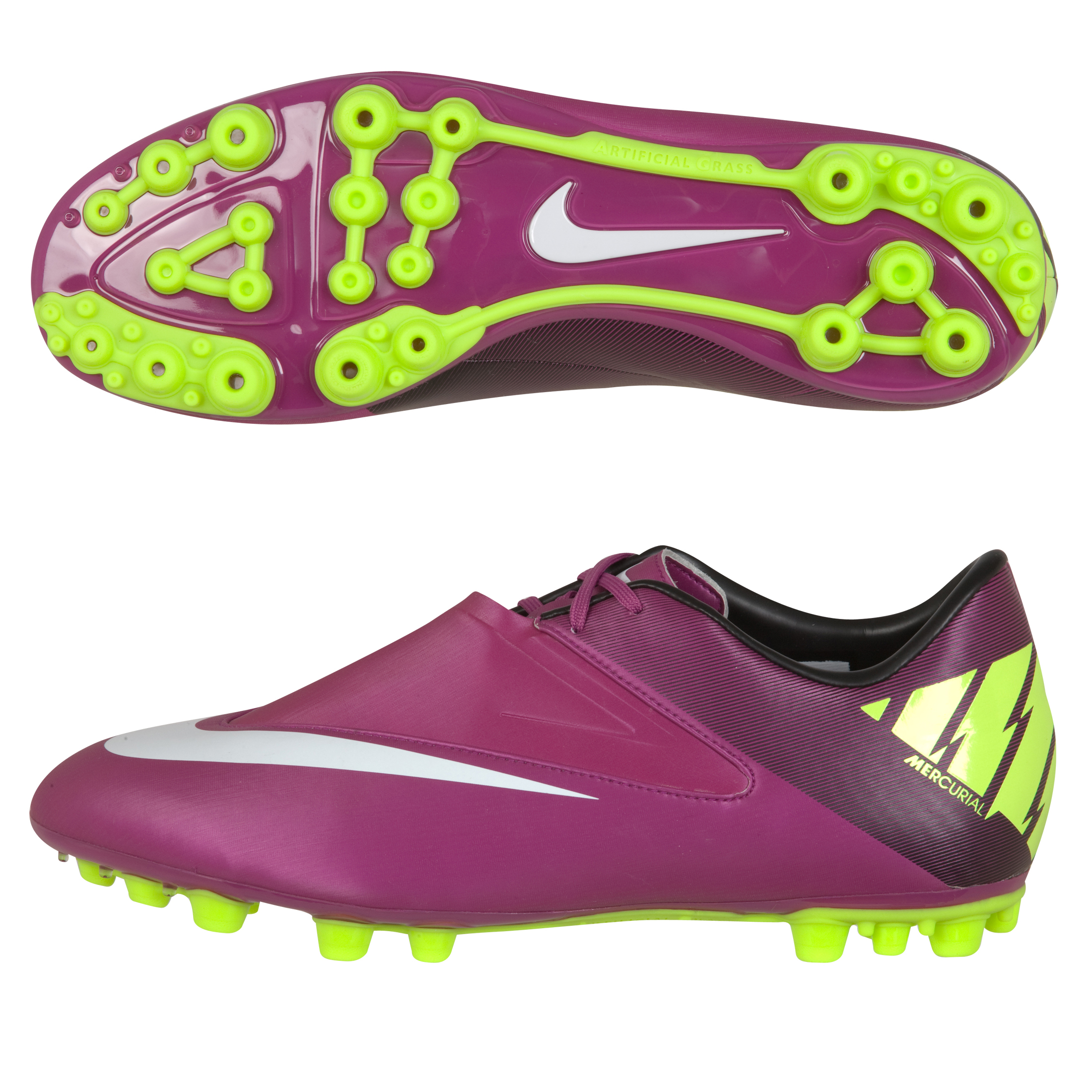 Nike Mercurial Glide II AG Football Boots - Red Plum/Windchill/Volt.