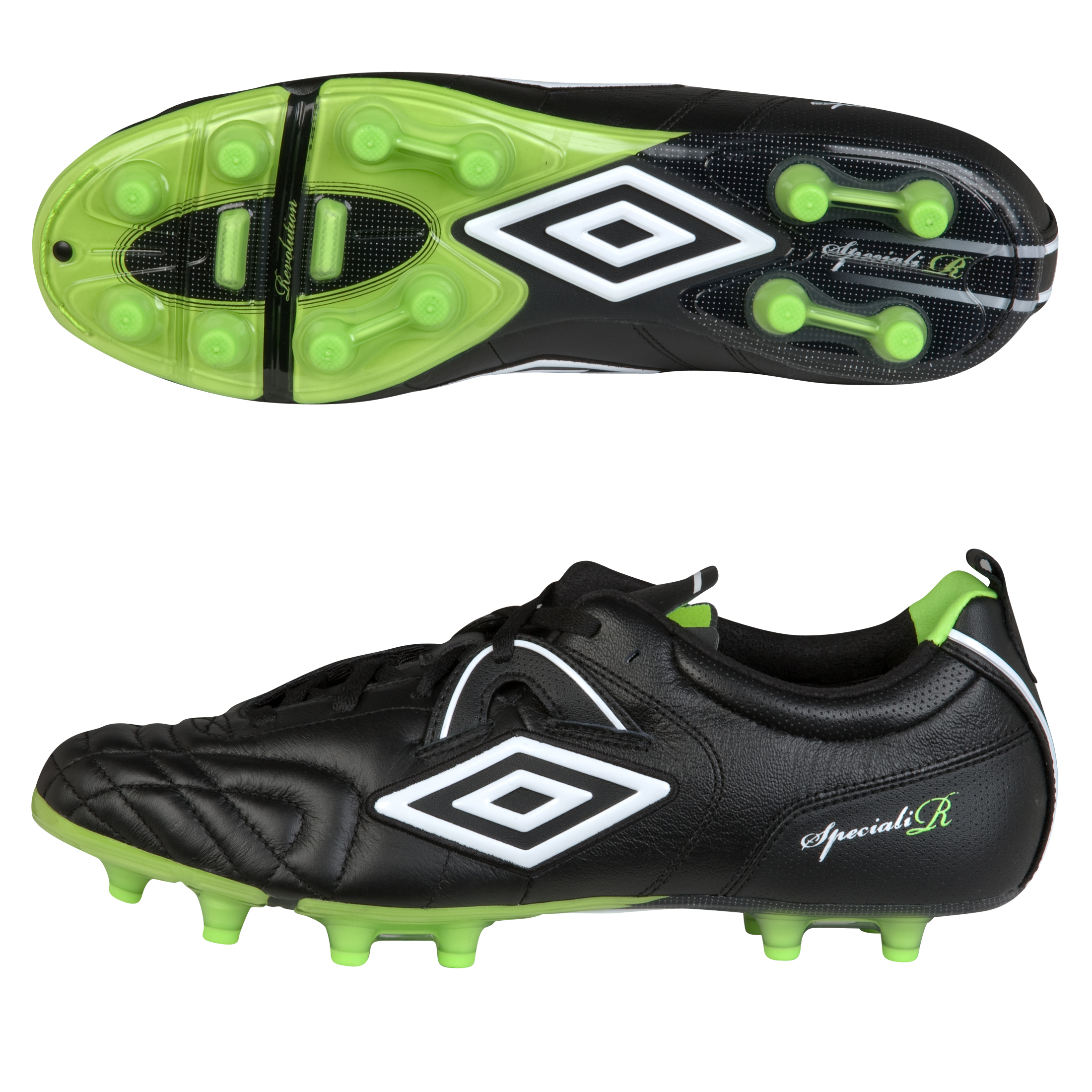 Umbro Speciali R Pro Firm Ground Football Boots - Black/White/Tender Shoots