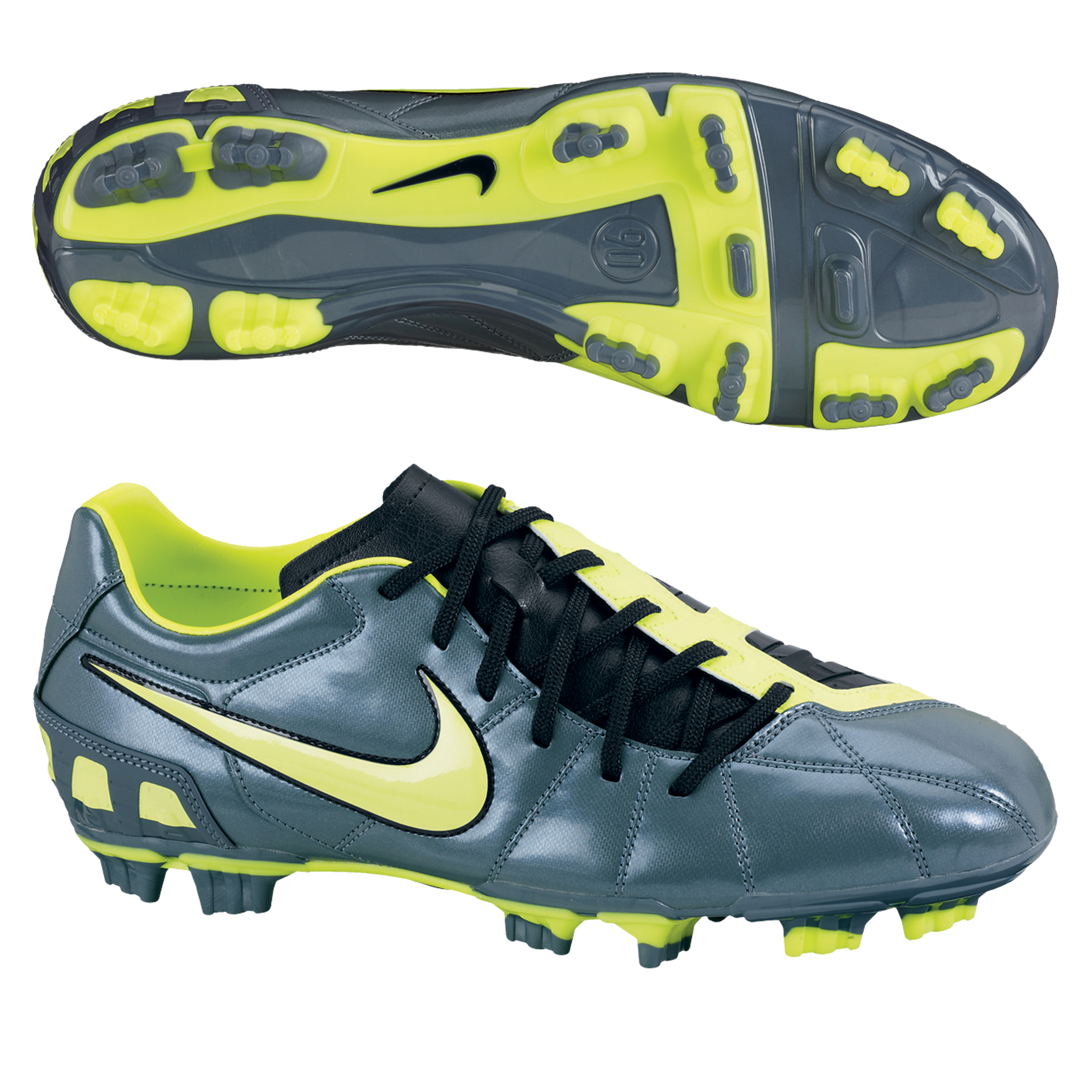 Nike Total90 Shoot III Firm Ground Football Boots - Metallic Blue Dusk/ Volt/Black.