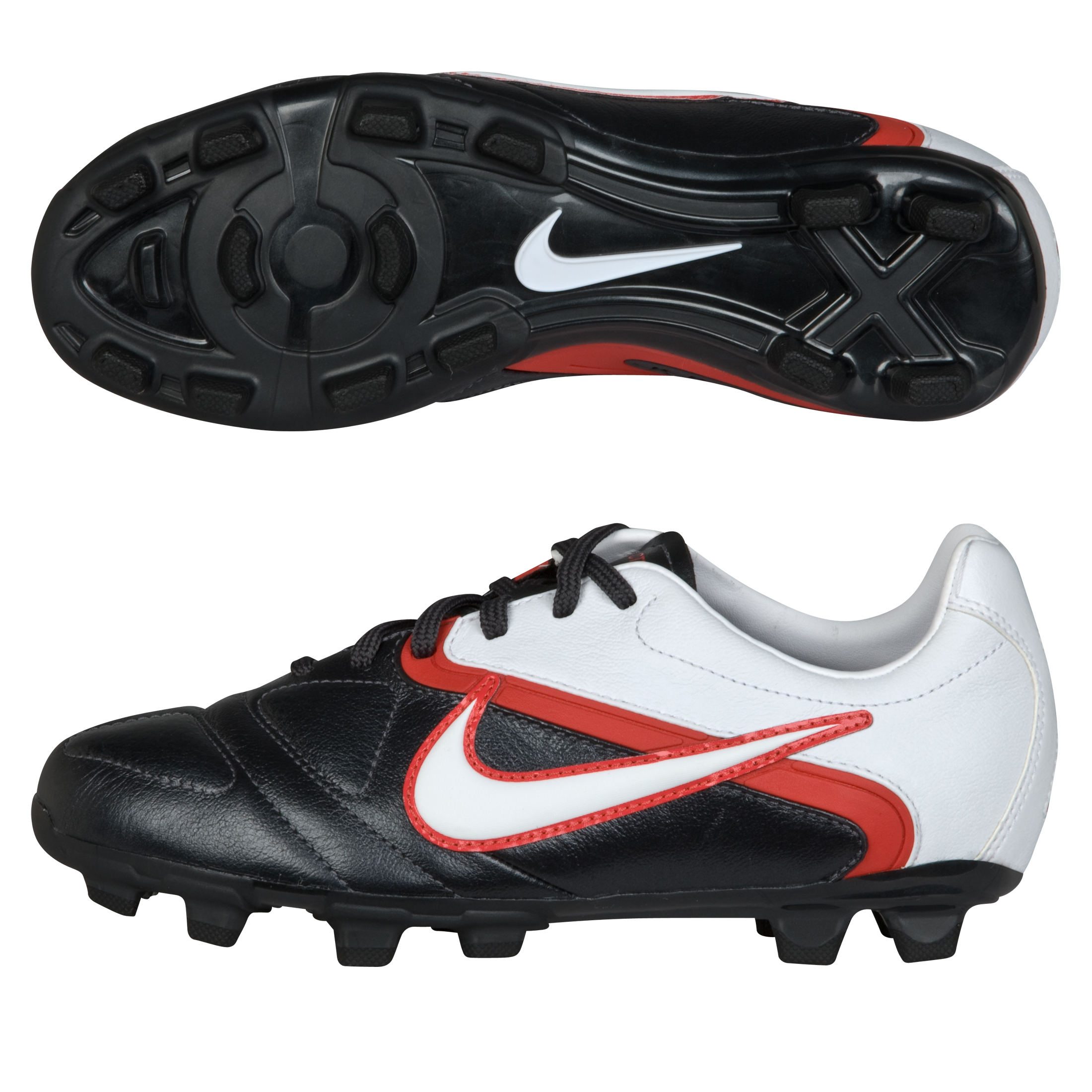 Nike CTR360 Libretto II Firm Ground Football Boots - Black/White/Challenge Red.