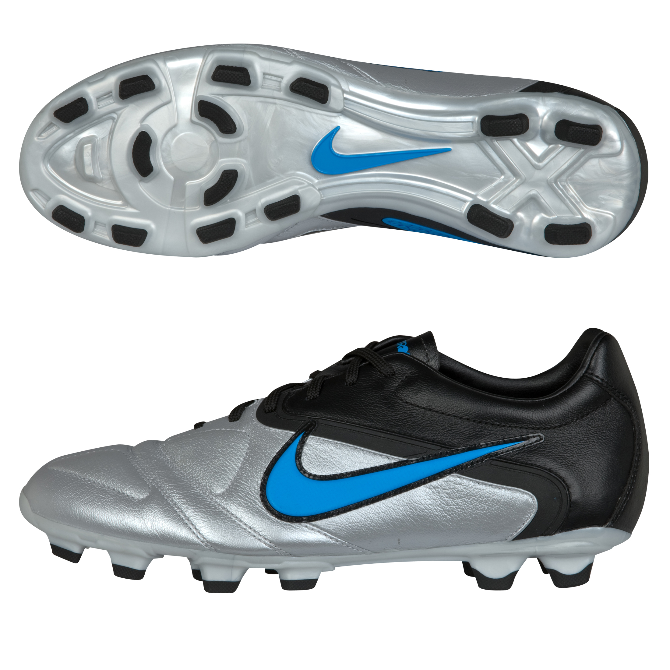 Nike CTR360 Libretto II Firm Ground Football Boots - Metallic Platinum/Blue Glow/Black.