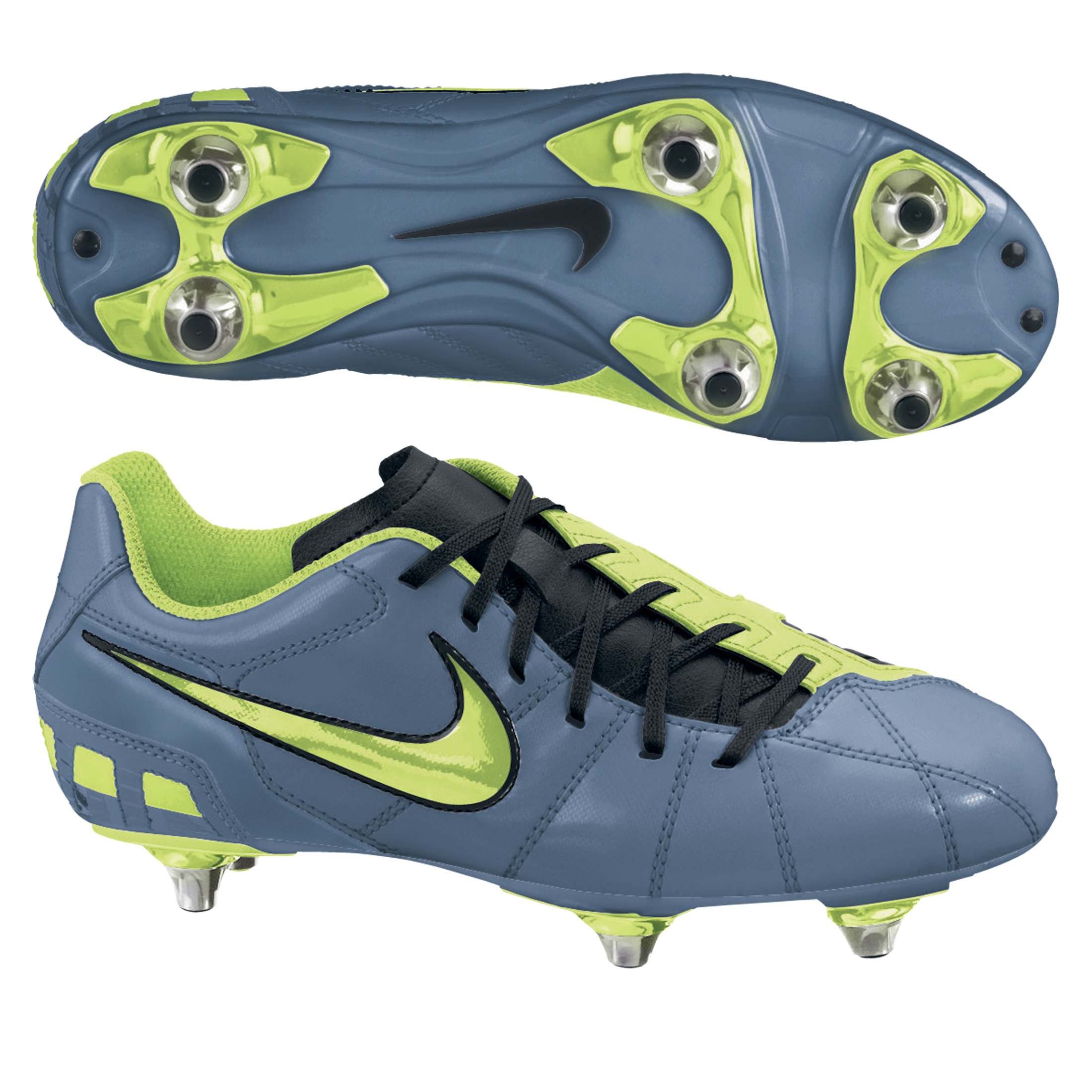 Nike Total90 Shoot III Soft Ground Football Boots - Metallic Blue Dusk/Volt/Black - Kids