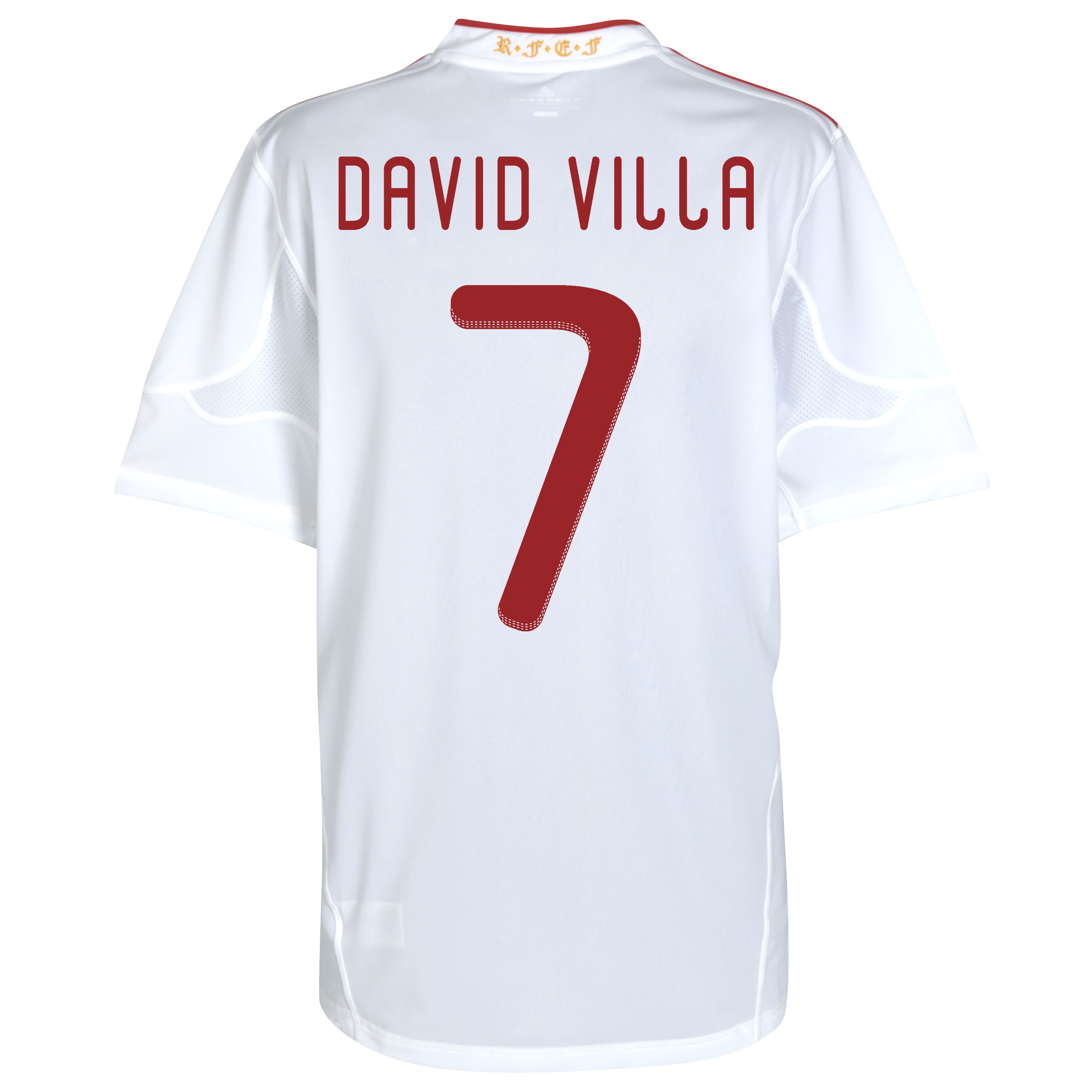 Spain Away Shirt 2011 with David Villa 7 printing