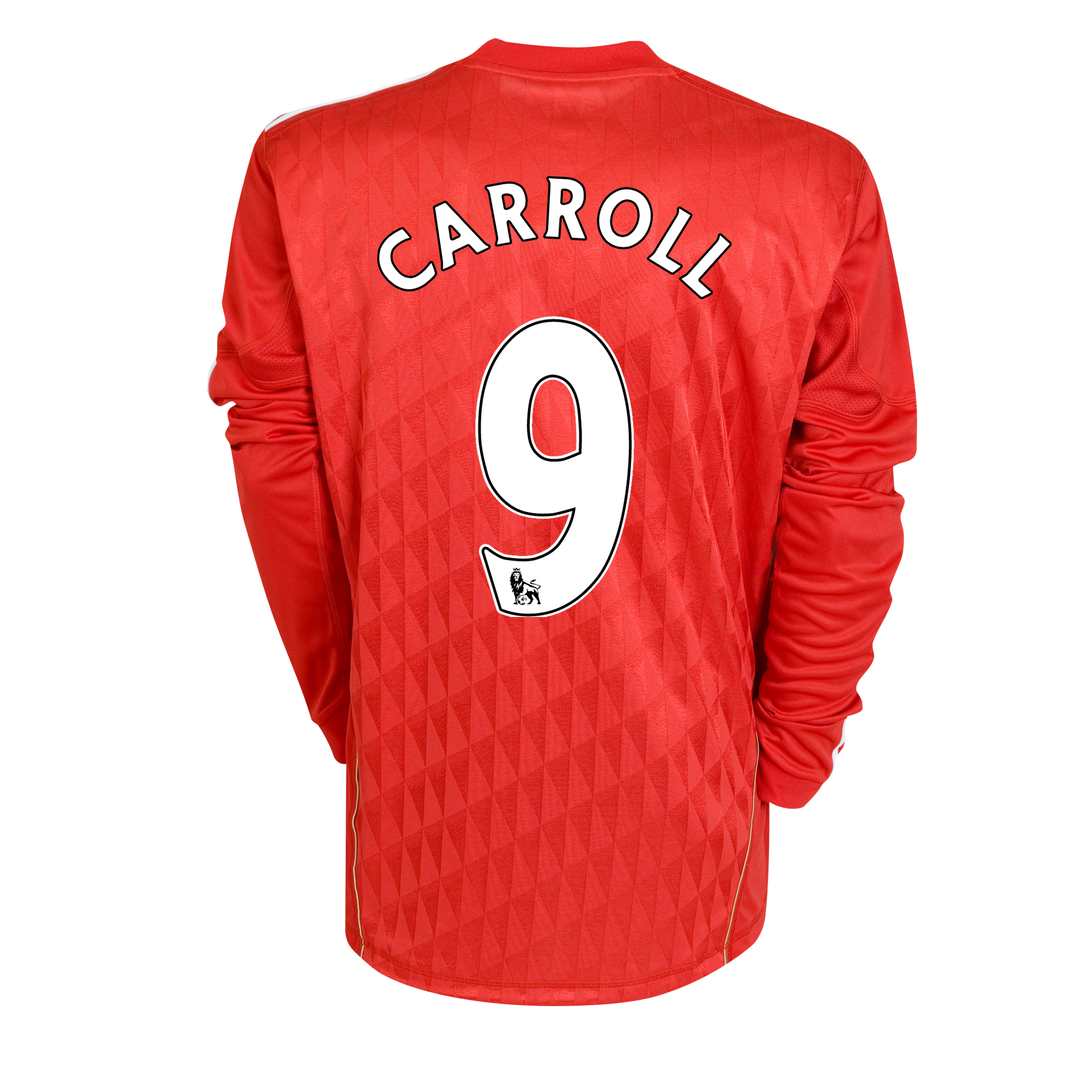 Liverpool Home Shirt 2010/12 with Carroll 9 printing - Long Sleeved