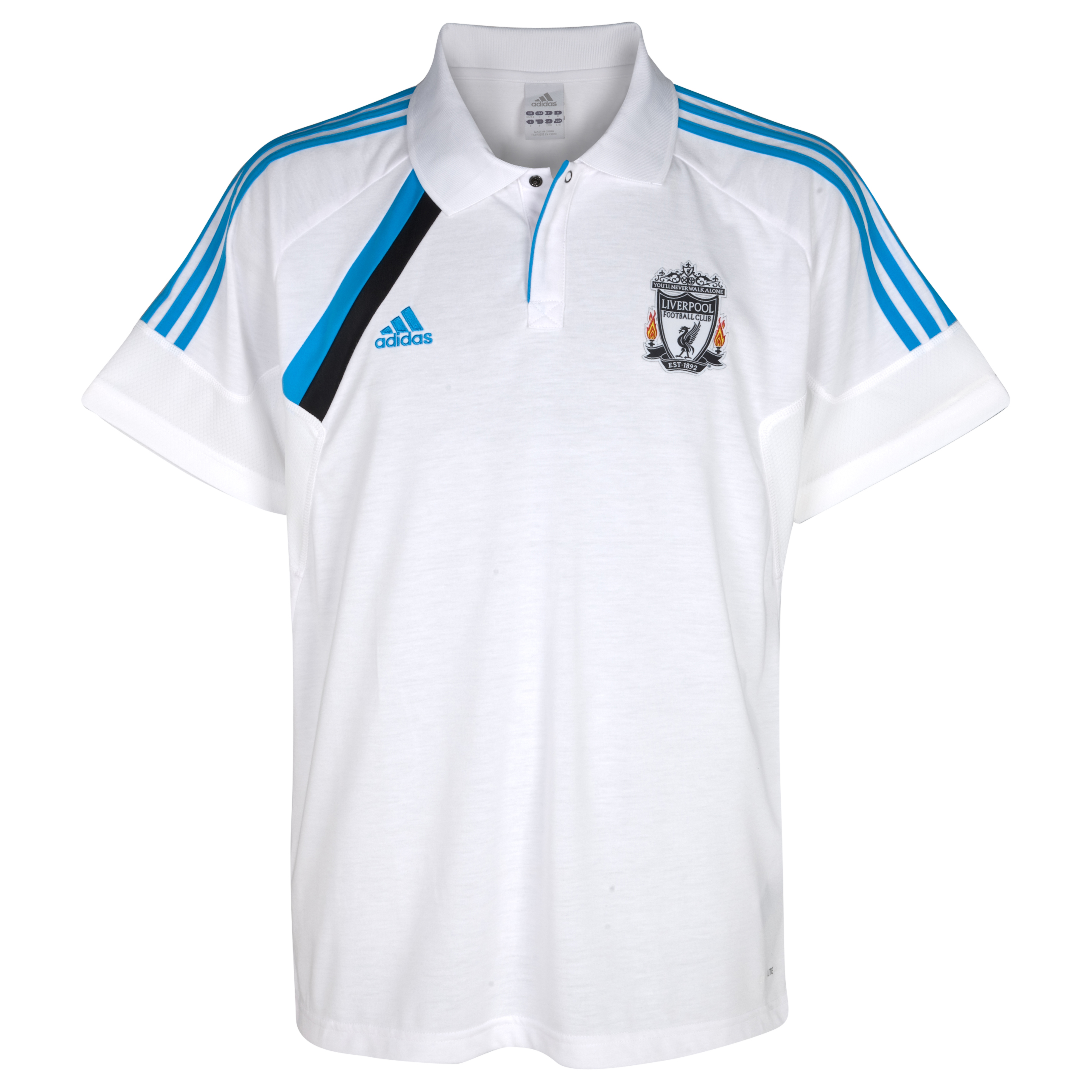 Liverpool Training Polo - White/Cyan