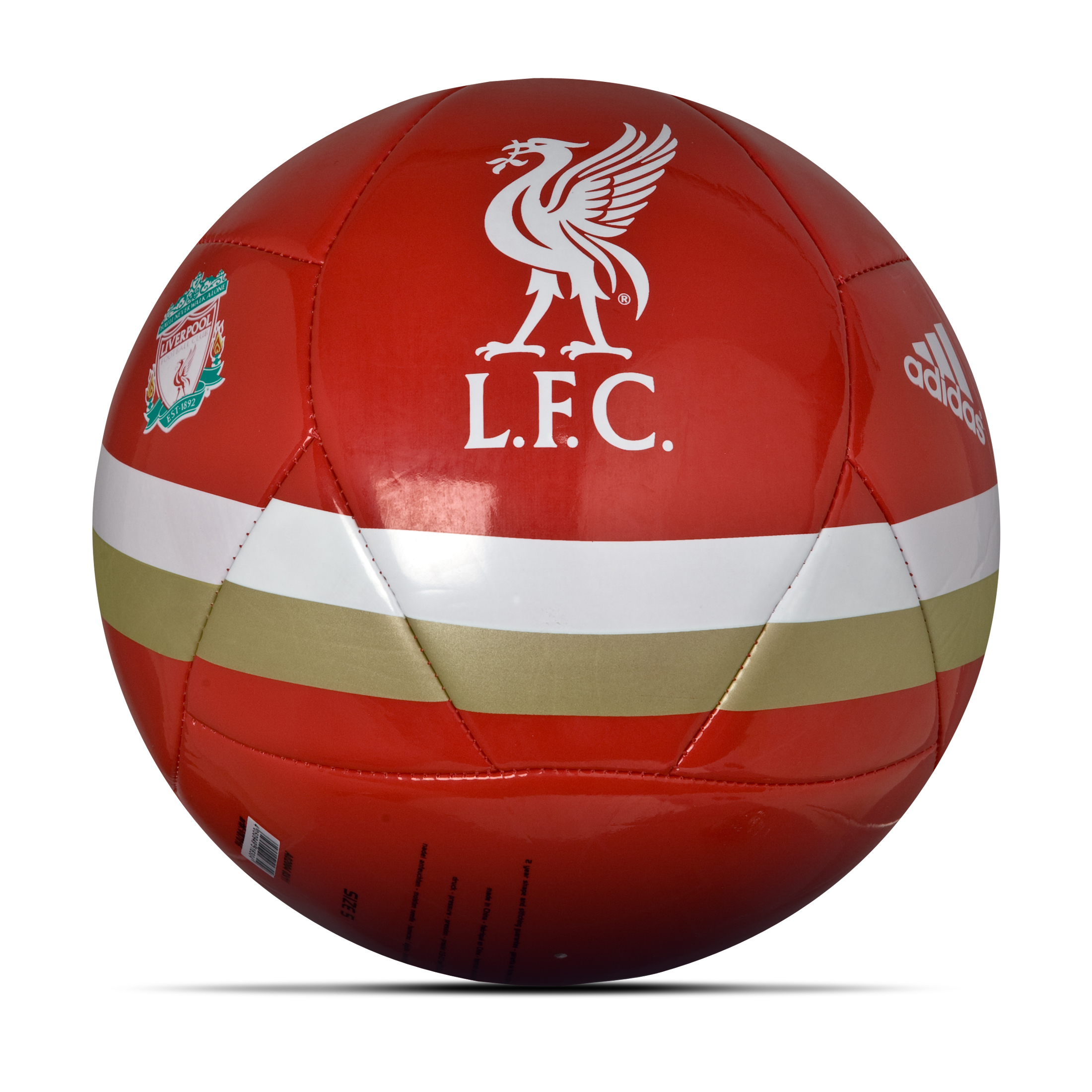 adidas Liverpool Crest Football - Light Scarlet-White-Metallic Gold