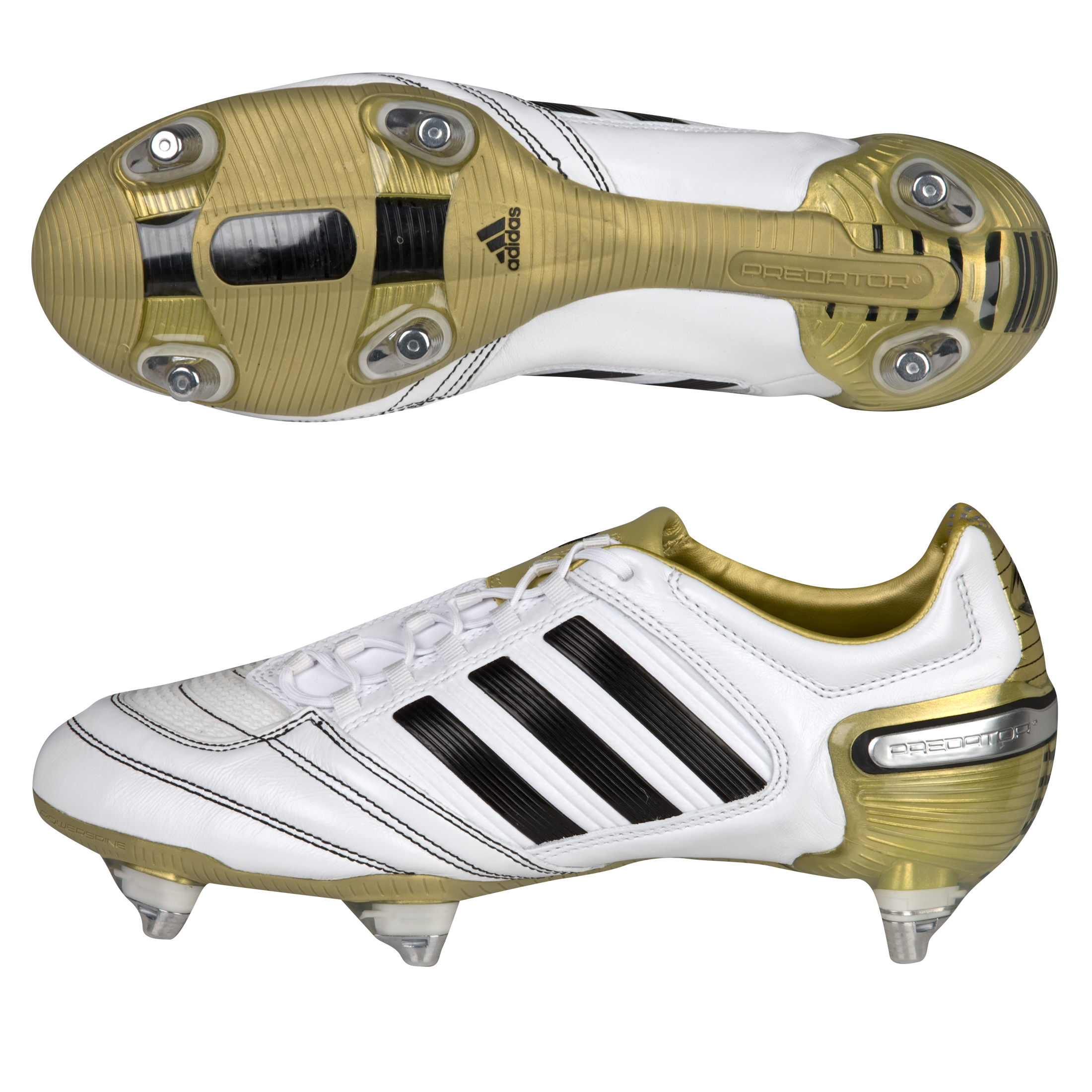 adidas Predator RX XTRX Soft Ground Rugby Boots - Running White-Black-Metallic Gold