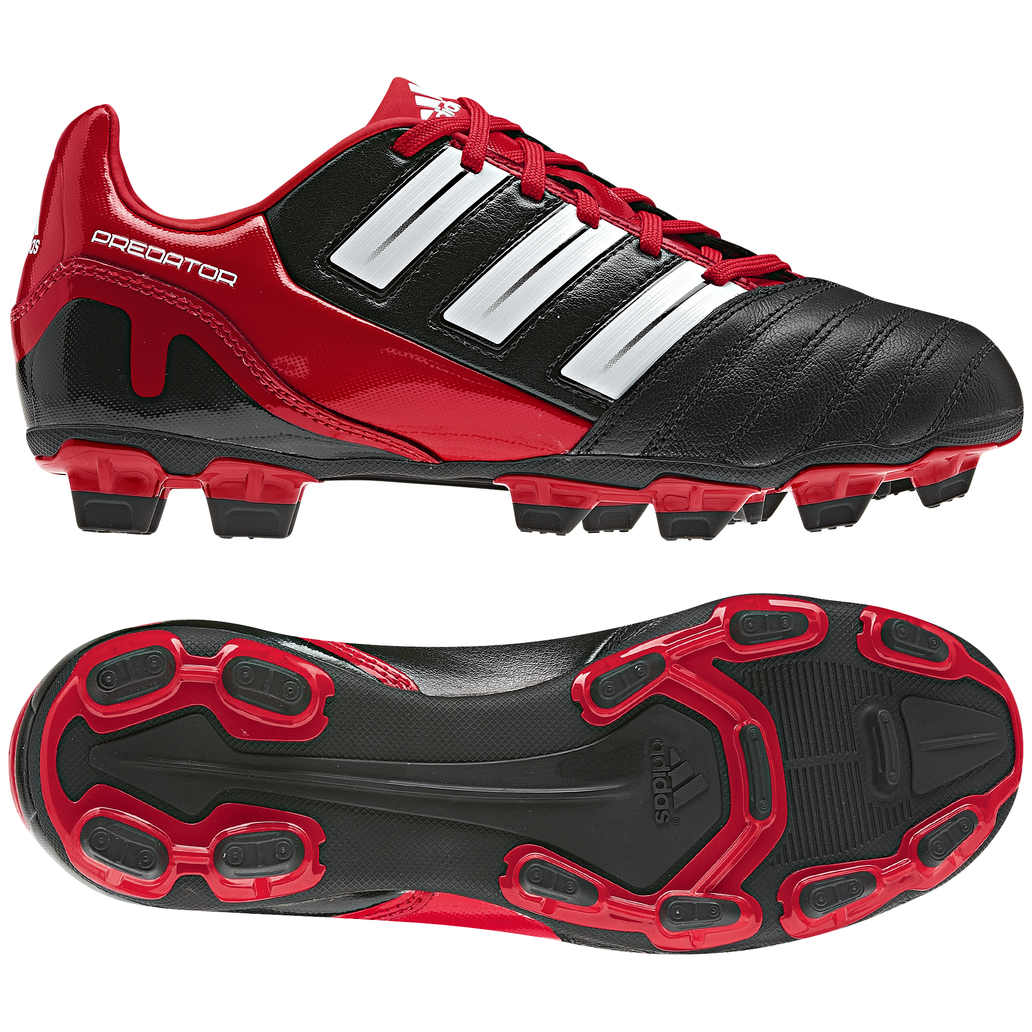 adidas Predator Absolado TRX Firm Ground Football Boots - Kids - Black/White/Red.