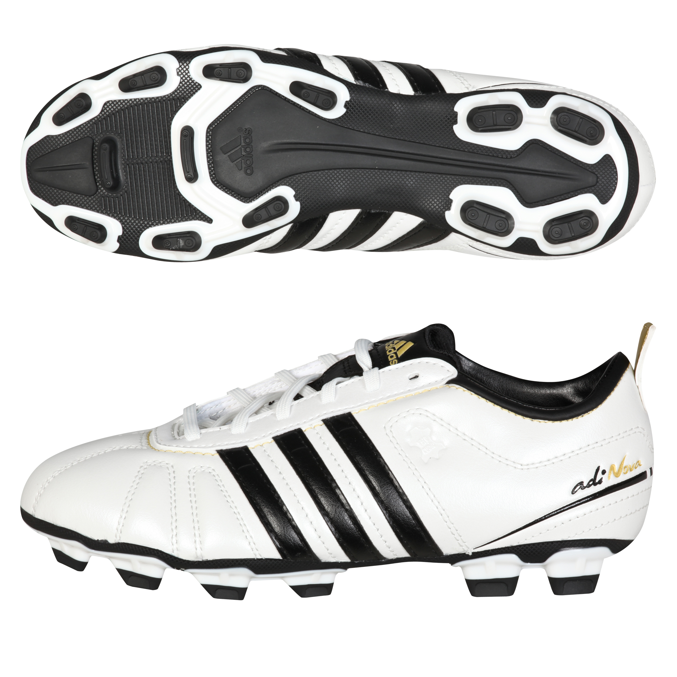 adidas adiNova IV TRX Firm Ground Football Boots - Zero Met/Black/Matte Gold - Kids.