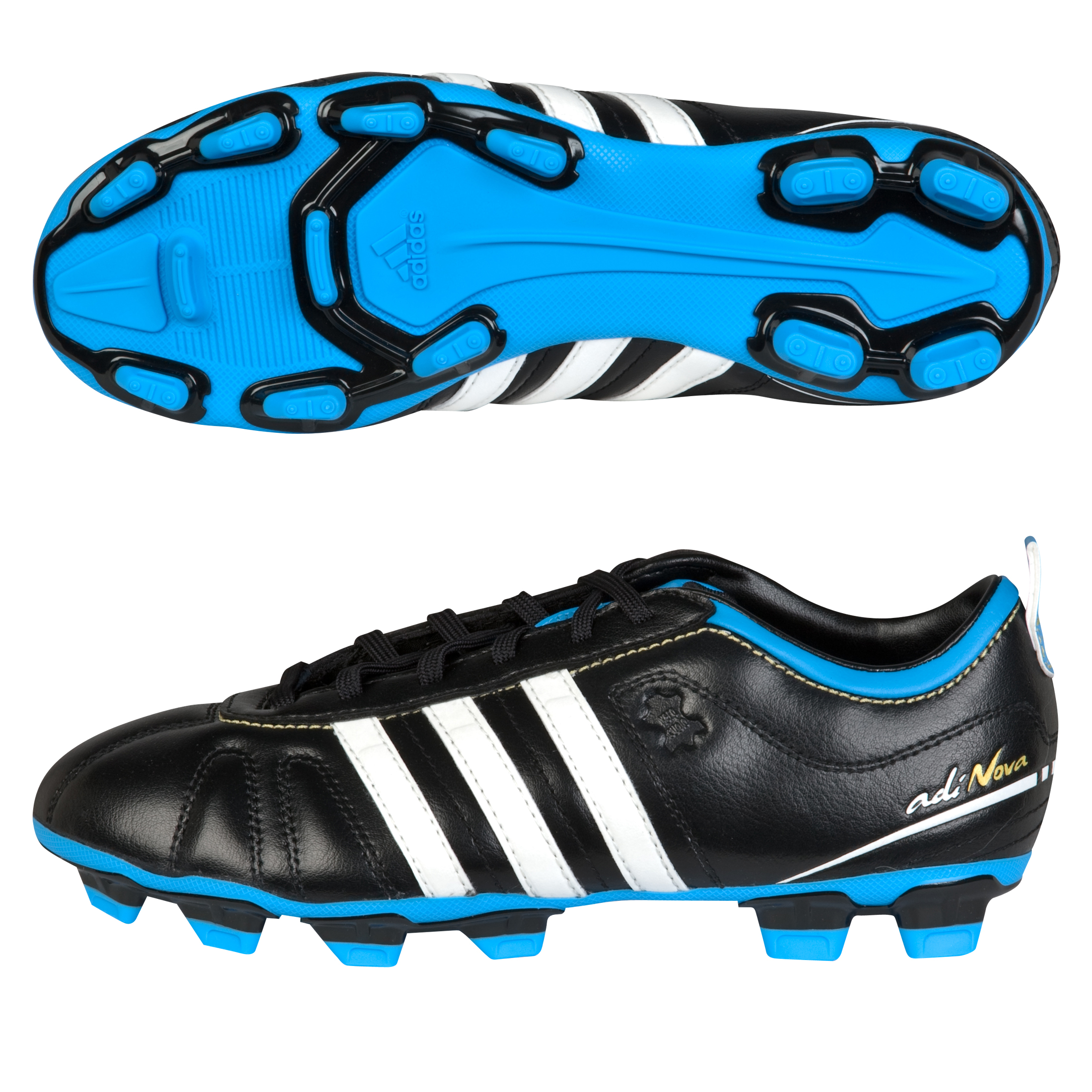 adidas adiNova IV TRX Firm Ground Football Boots - Black/Zero Met/Fresh Splash - Kids.
