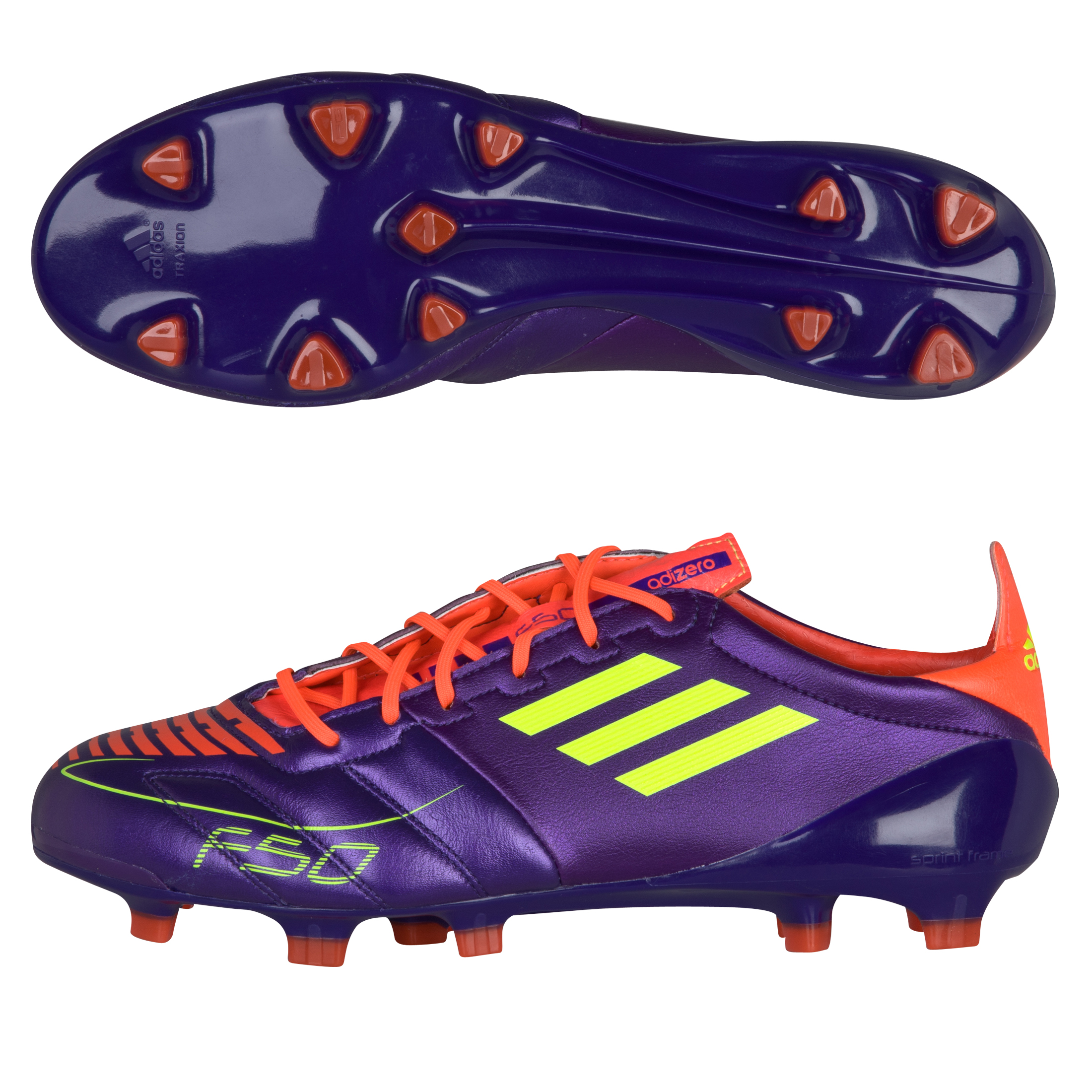 adidas F50 adizero TRX Firm Ground Leather Football Boots - Anodized Purple / Electricity / Infrared