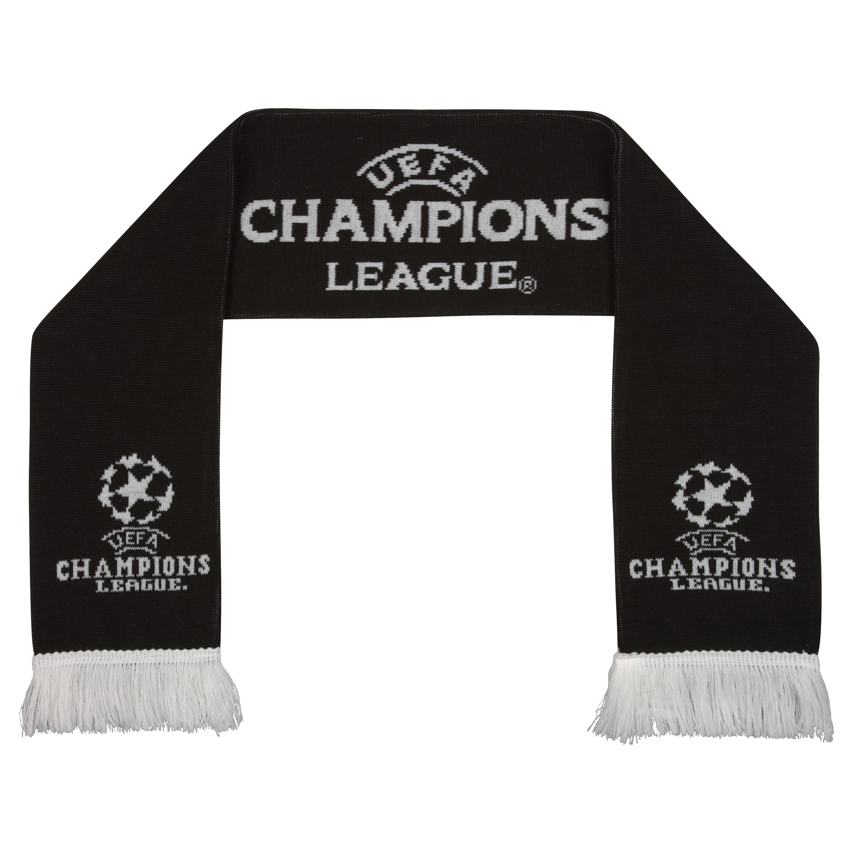 UEFA Champions League Jacquard Scarf - Black/White