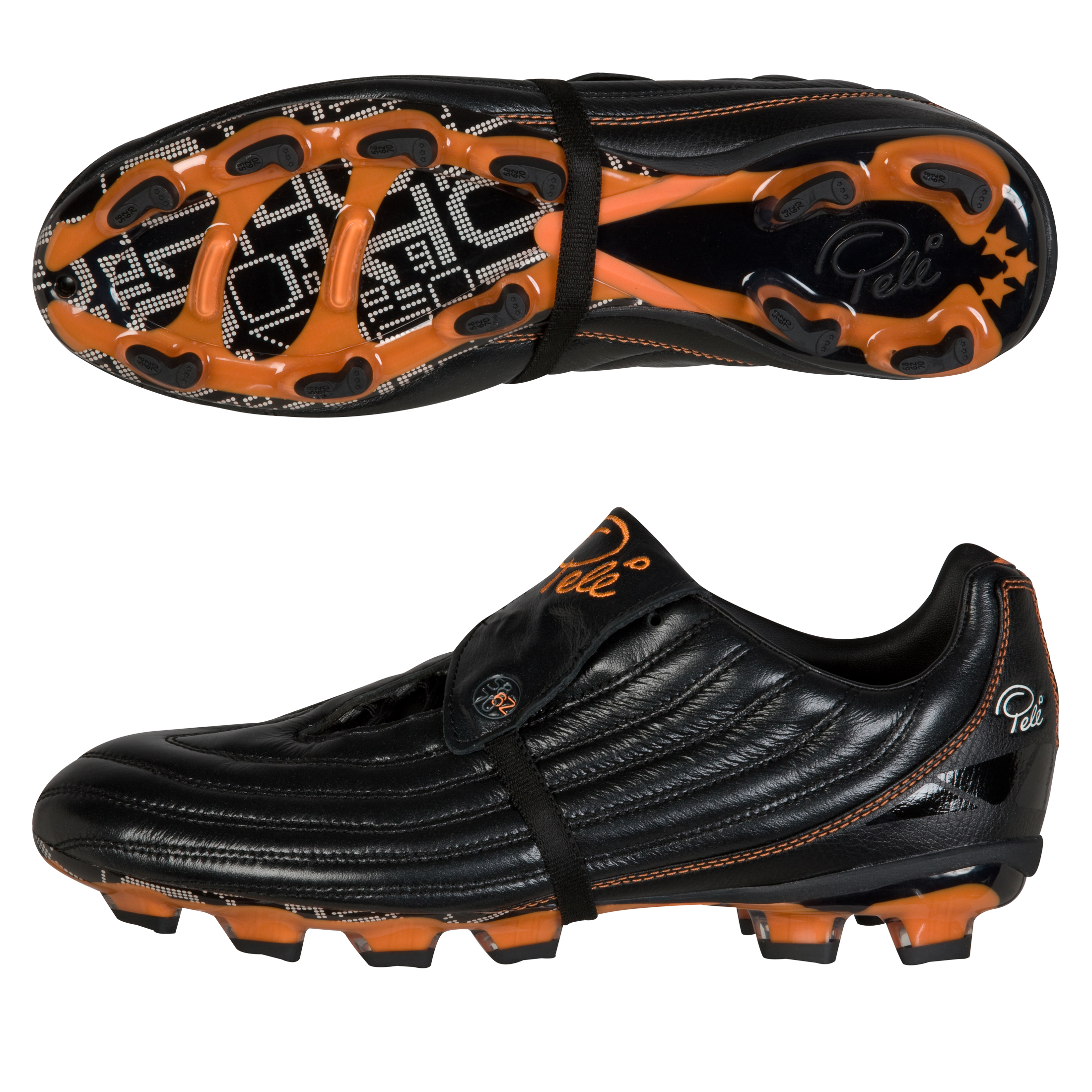 Peland#233; Sports 1962 Firm Ground Football Boots - Black/Vibrant Yellow.