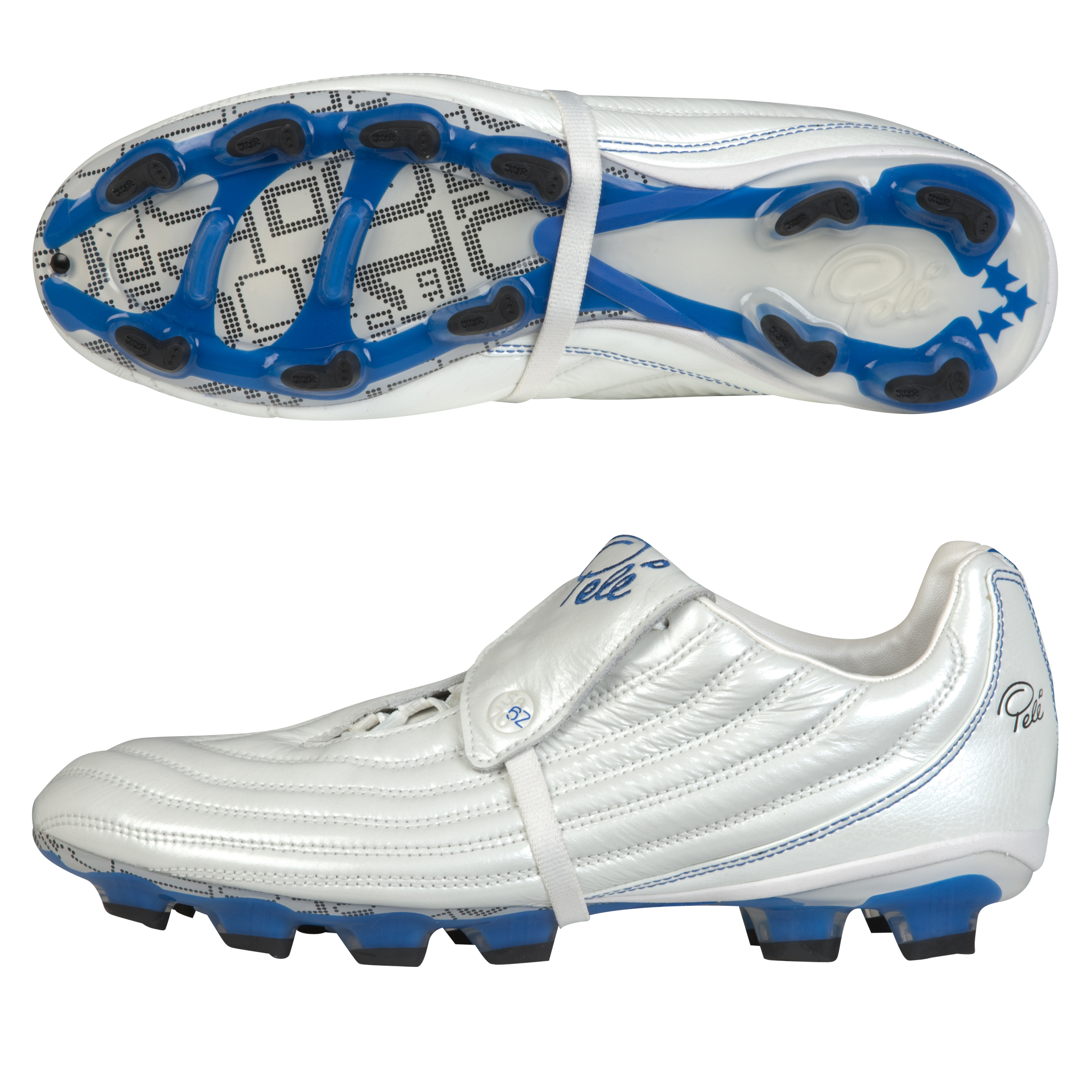 Peleacute Sports 1962 Firm Ground Football Boots Pearlized White Varisty Royal
