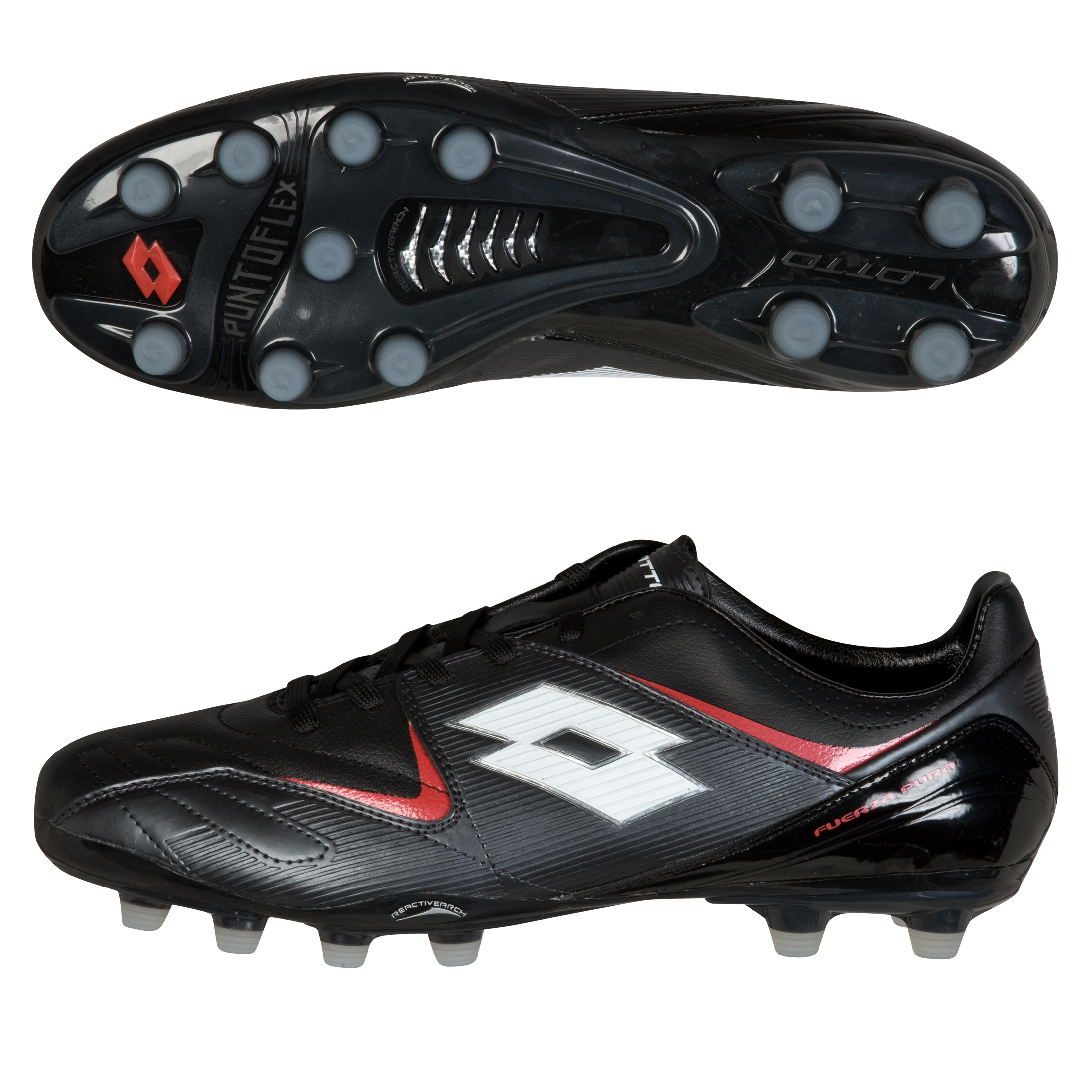 Lotto Fuerzapura II 300 Firm Ground Football Boots - Black/Graphite