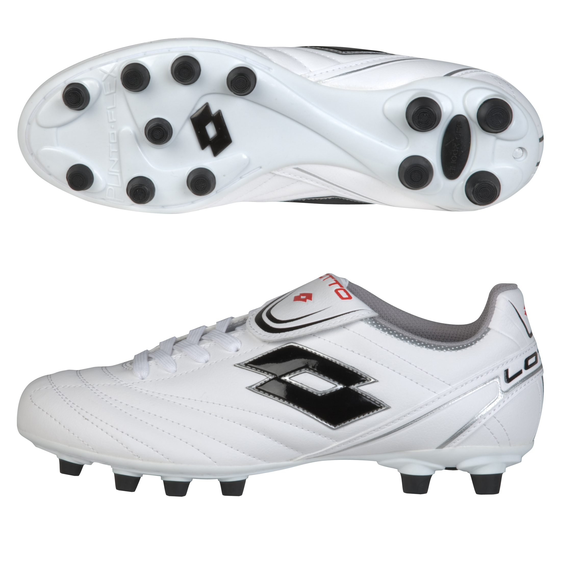 Lotto Stadio Suprema III Firm Ground Football Boots - White/Black.