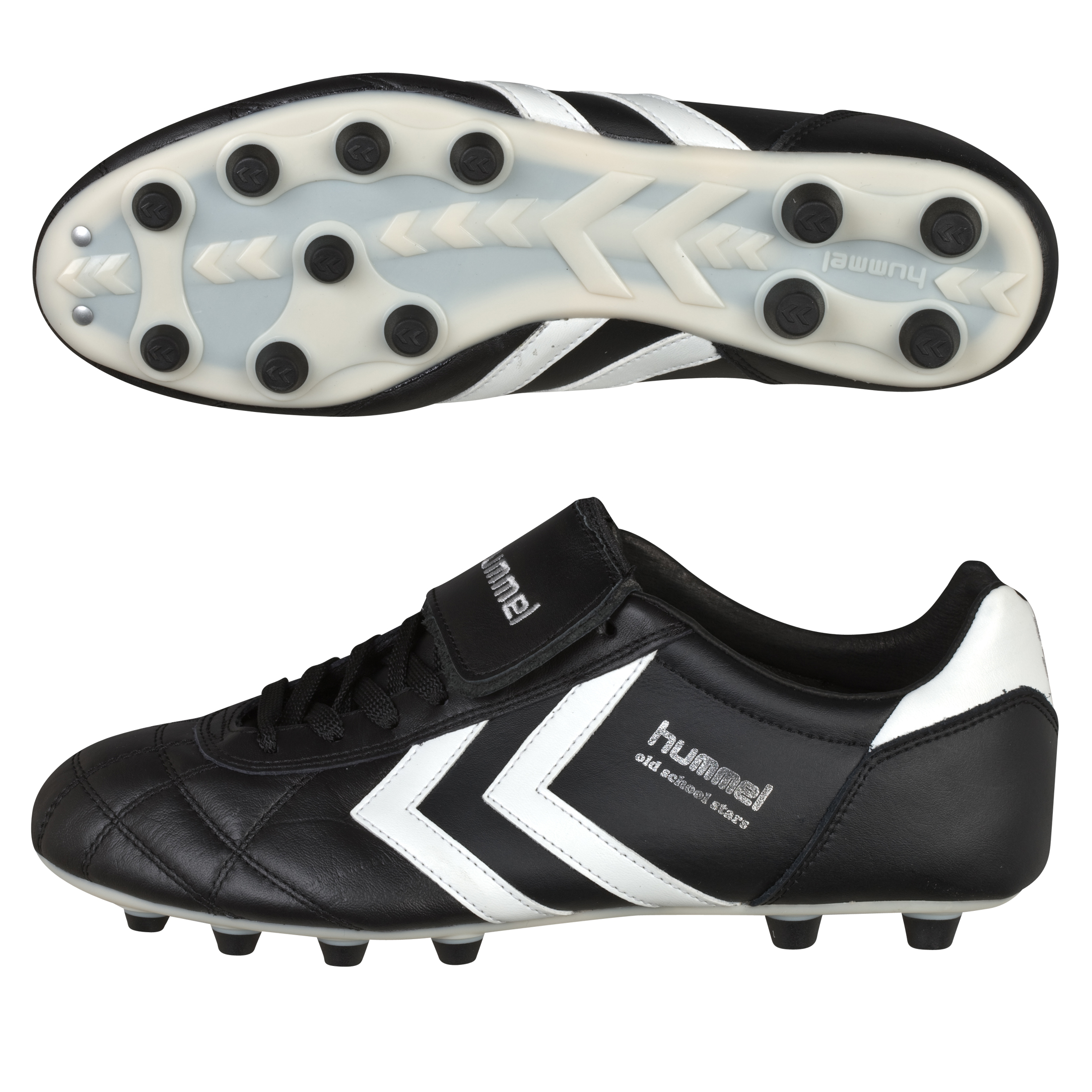 Hummel K-Leather Firm Ground Football Boots - Black/White.