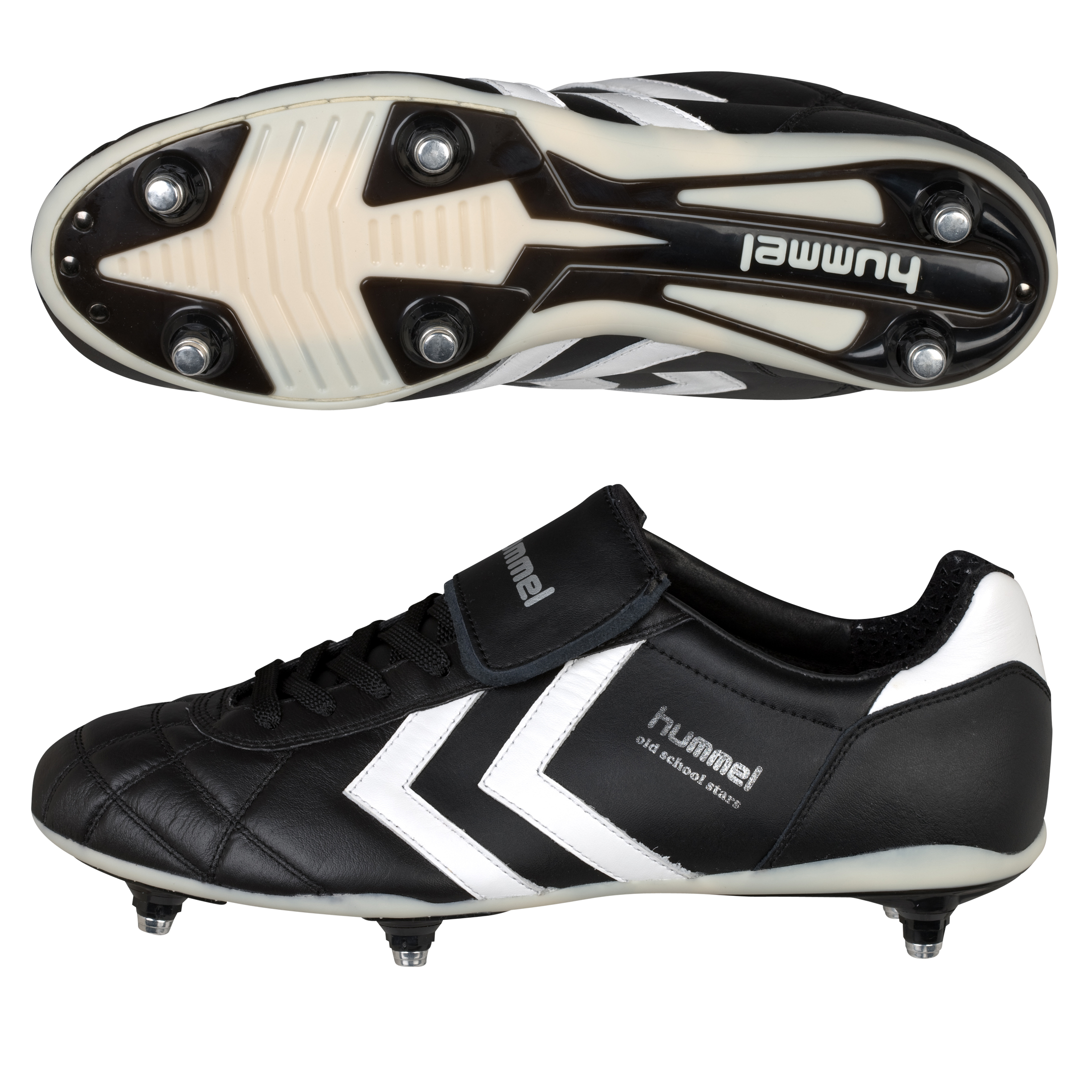 Hummel K Leather Soft Ground Football Boots BlackWhite