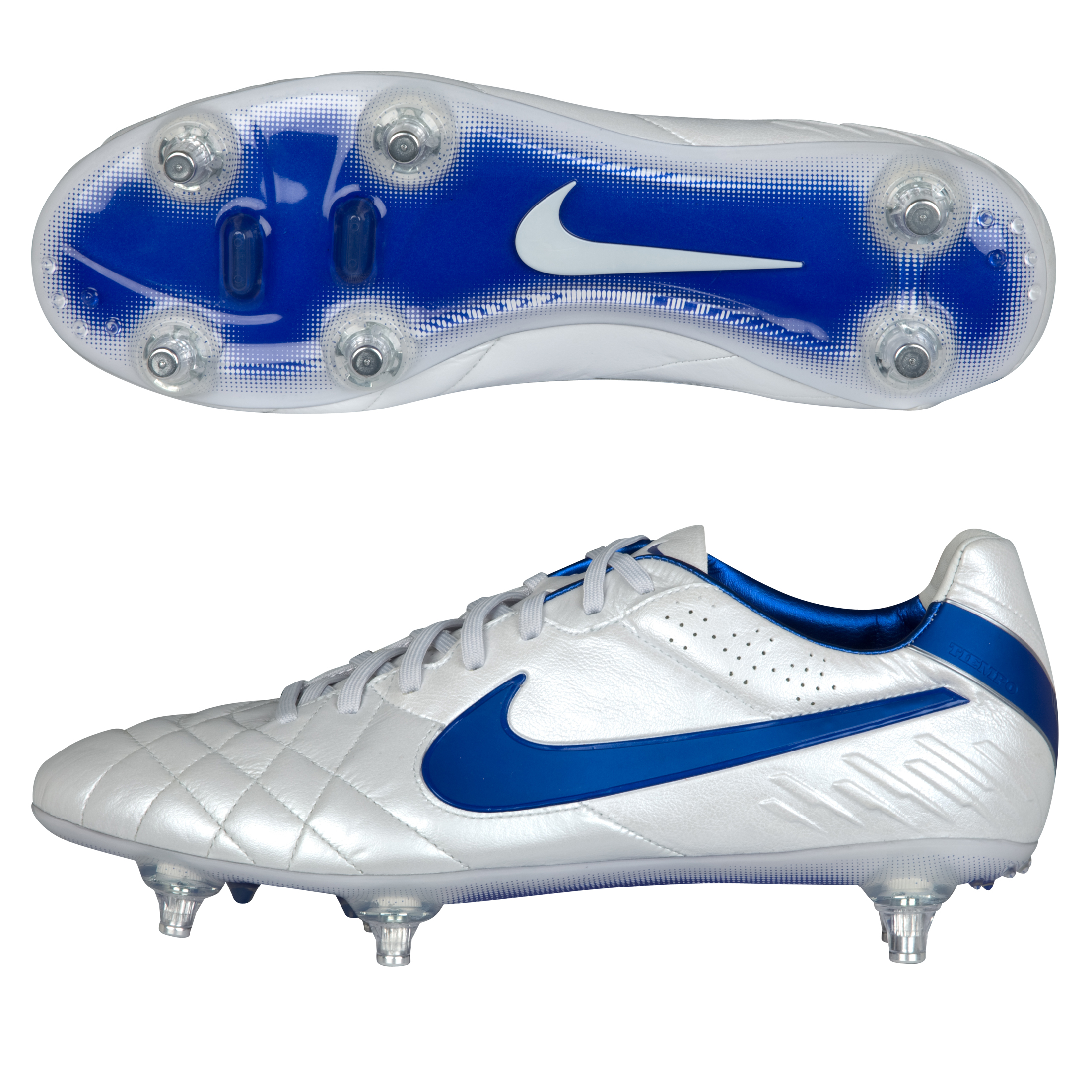 Nike Tiempo Legend IV SG White/Treasure Blue/Metallic Silver