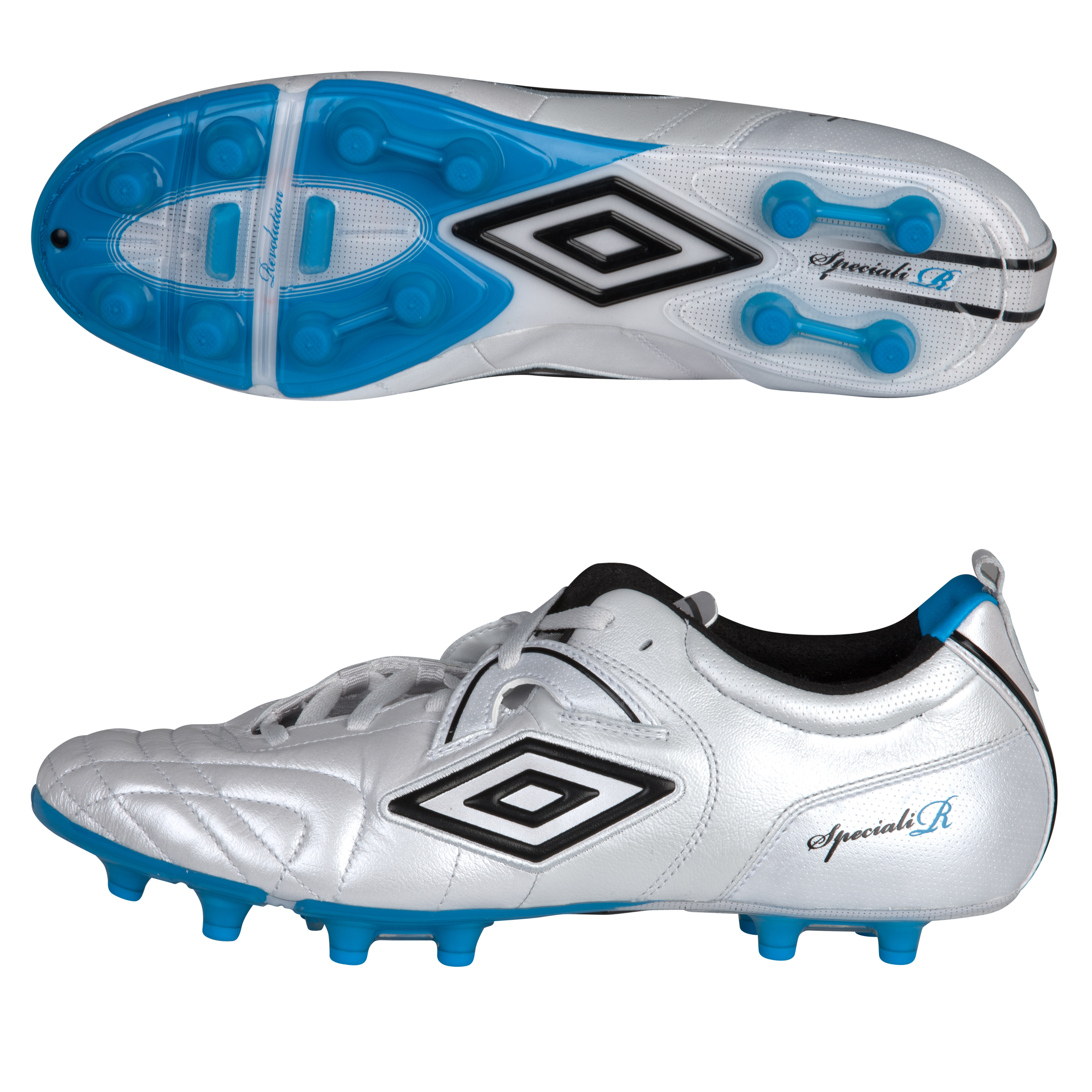 Umbro Speciali R Pro Firm Ground Football Boots - Pearlised White/Black/Vivid.