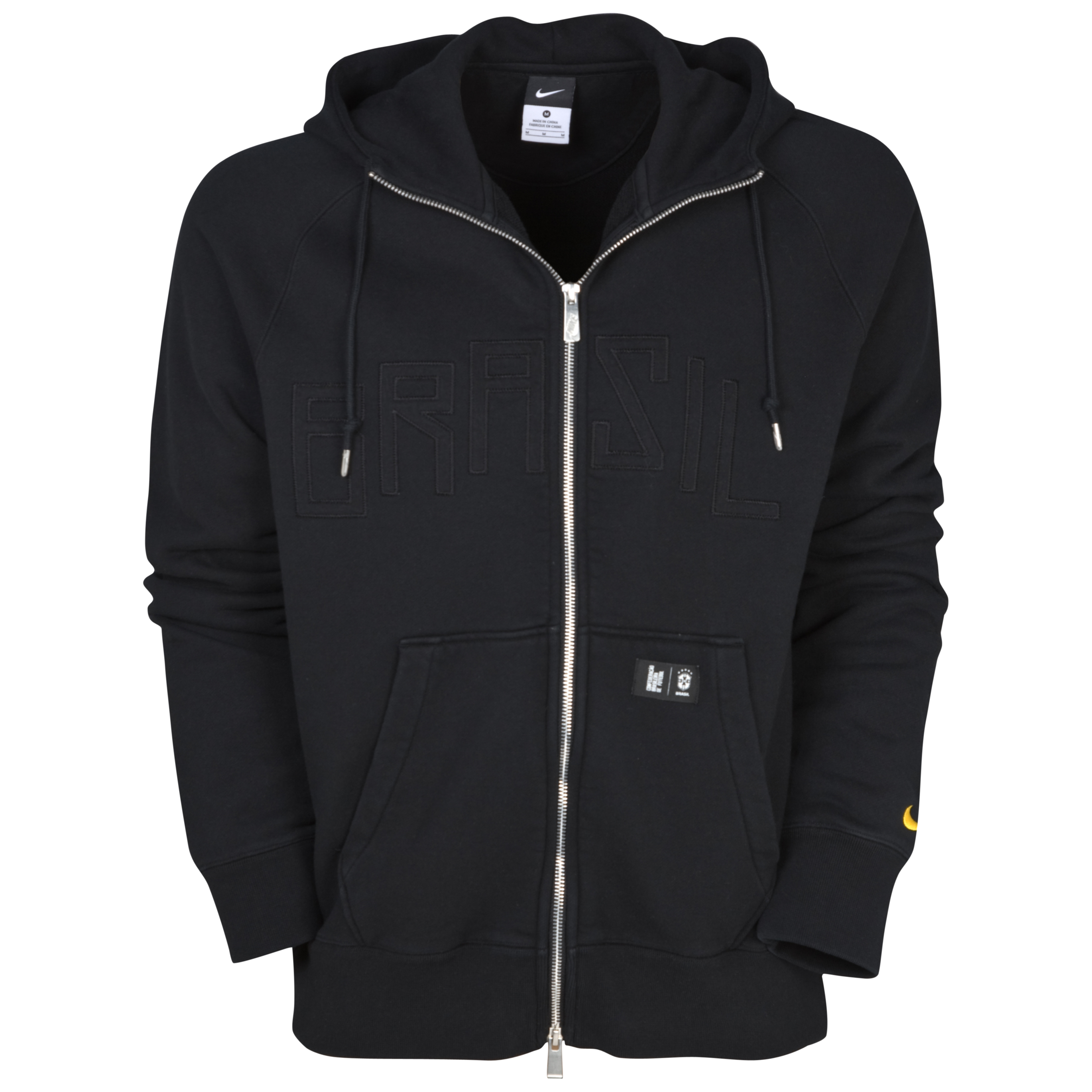 <br>Brazil Authentic AW77 FZ Hoodie Black/Varsity Maize