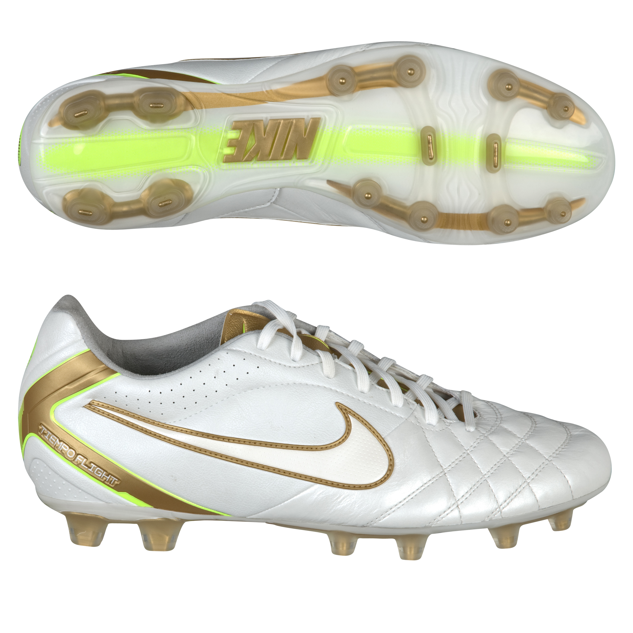 Nike Tiempo Flight FG Mtlc Smmt Wht/Mtlc Gold/Vlt