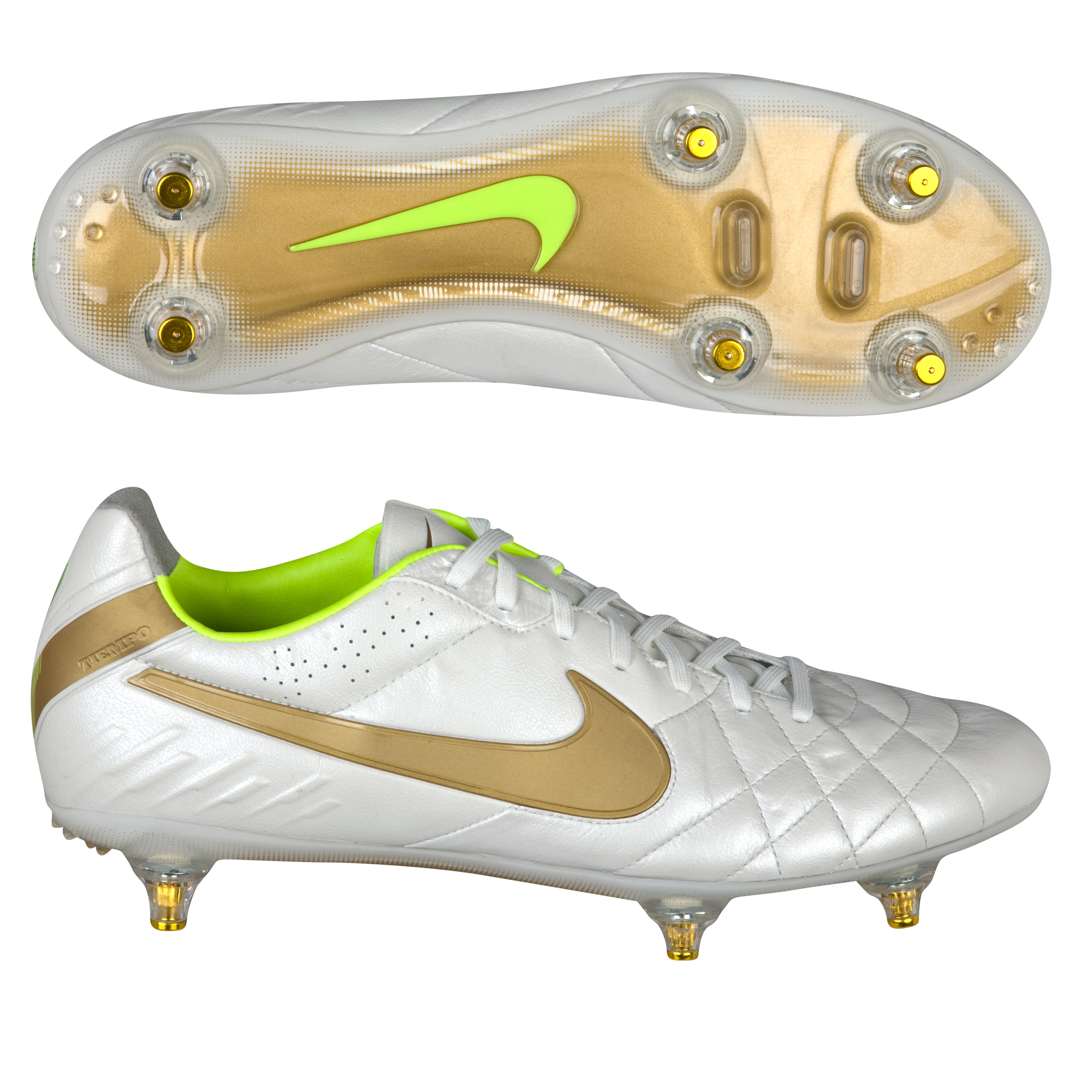 Nike Tiempo Legend IV Soft Ground Football Boots - Mtlc Summit Wht/Mtllc Gold/Vlt