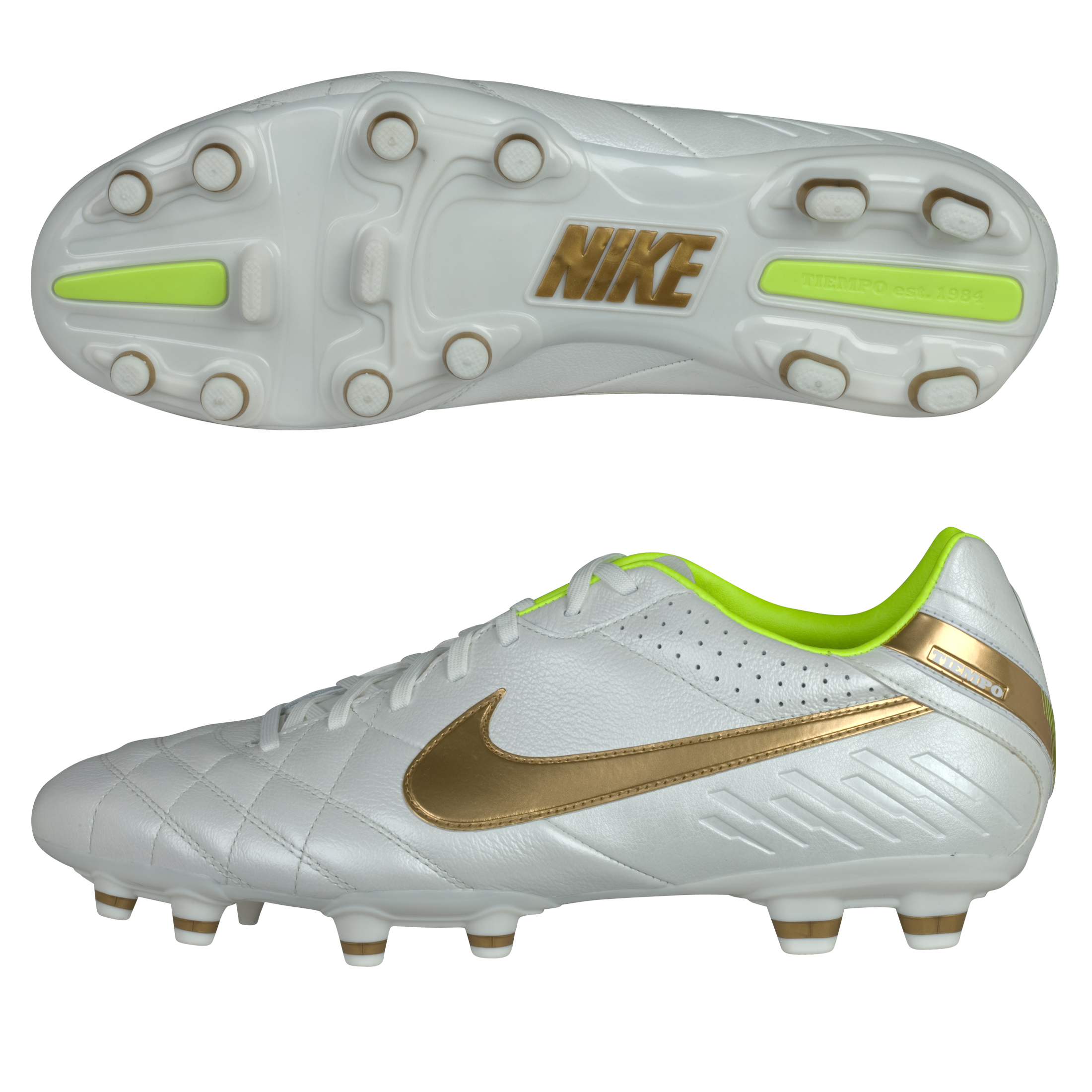 Nike Tiempo Mystic IV Firm Ground Football Boots - Mtlc Summit Wht/Mtllc Gold/Vlt.