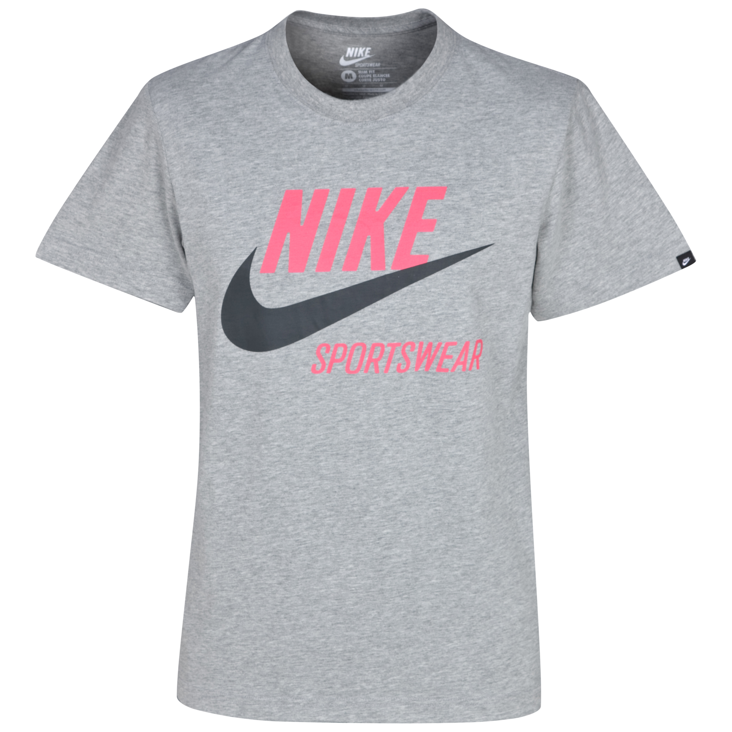 Nike Logo Tee - Grey-Red