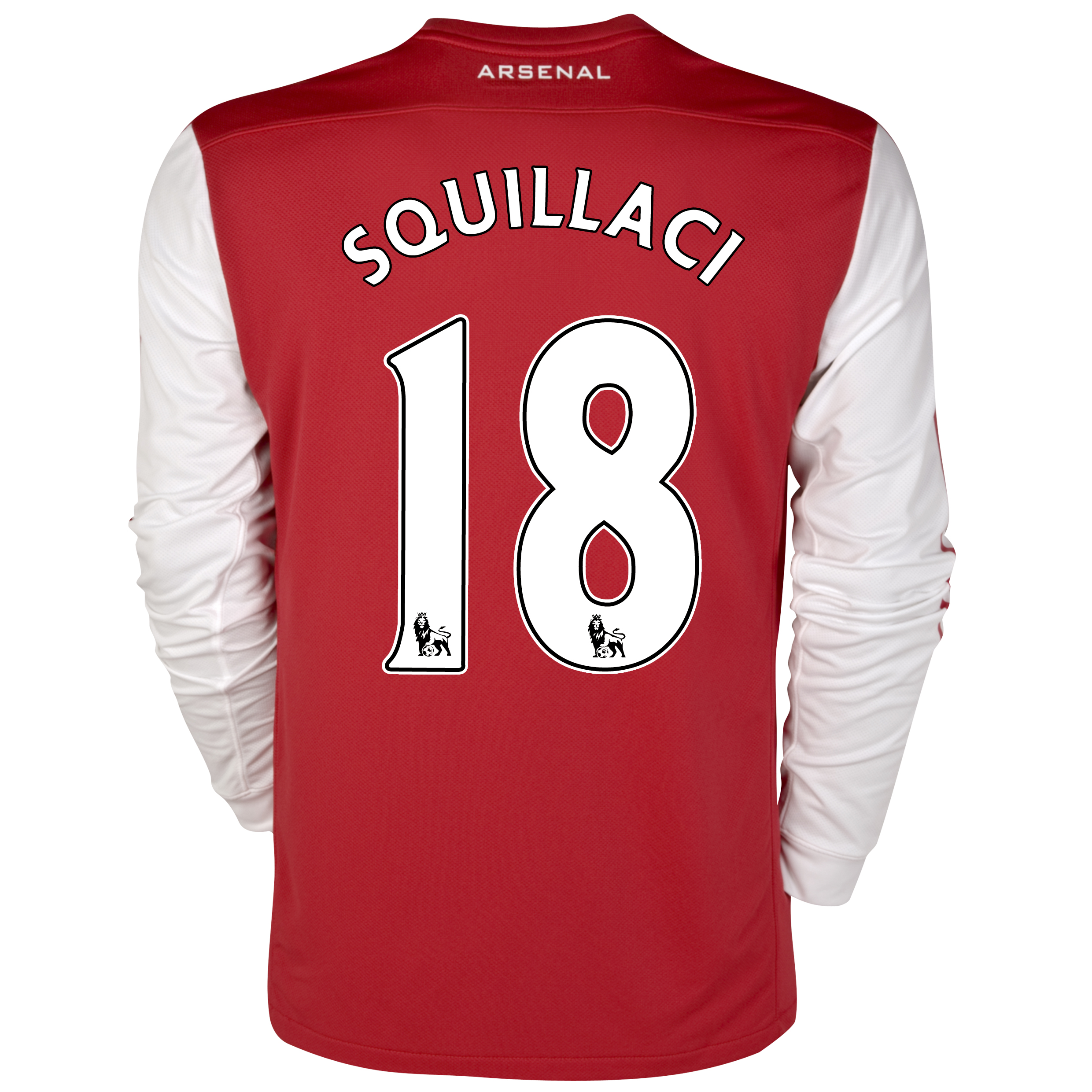 Arsenal Home Shirt 2011/12 - Long Sleeved with Squillaci 18 printing
