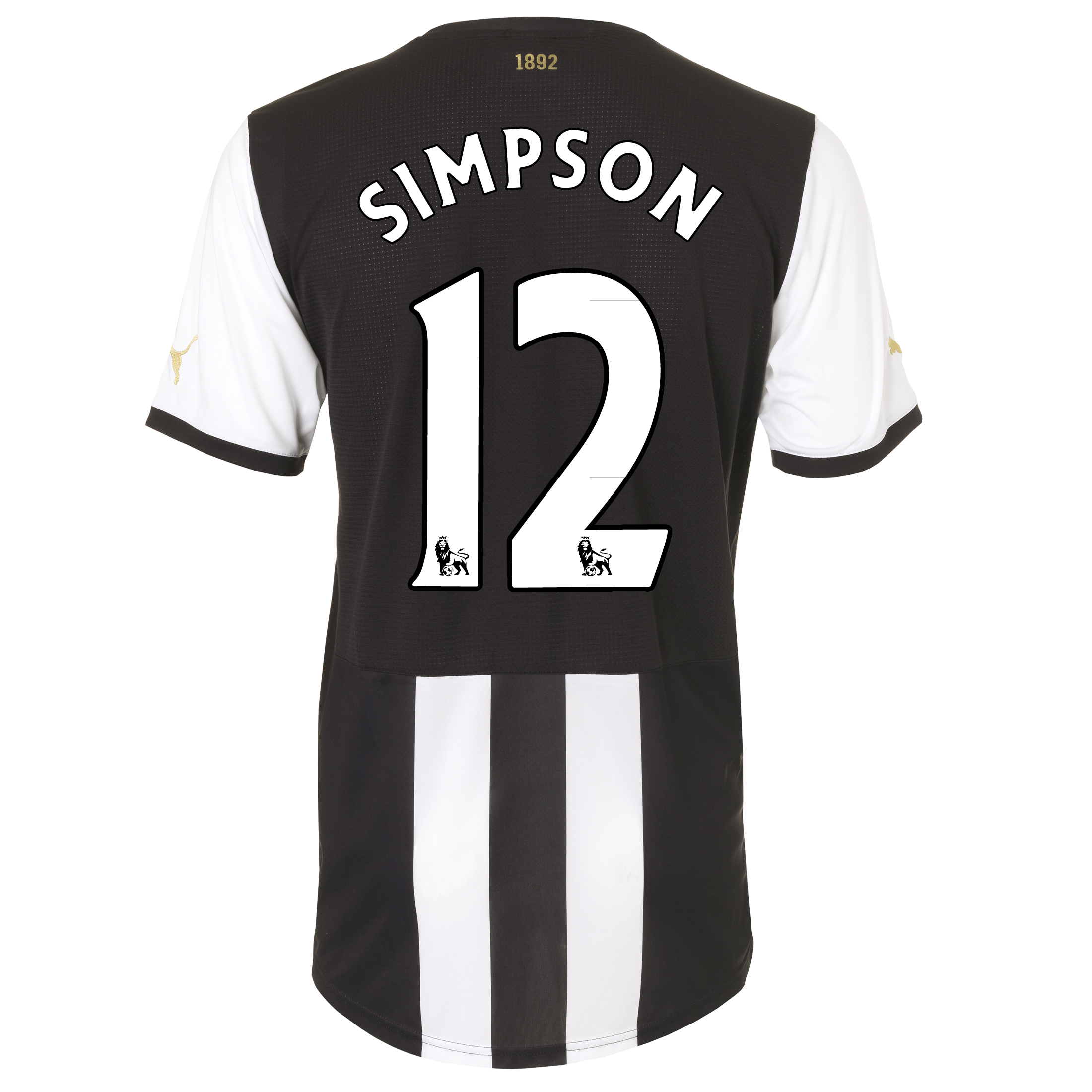 Newcastle United Home Shirt 2011-12 with Simpson 12 printing