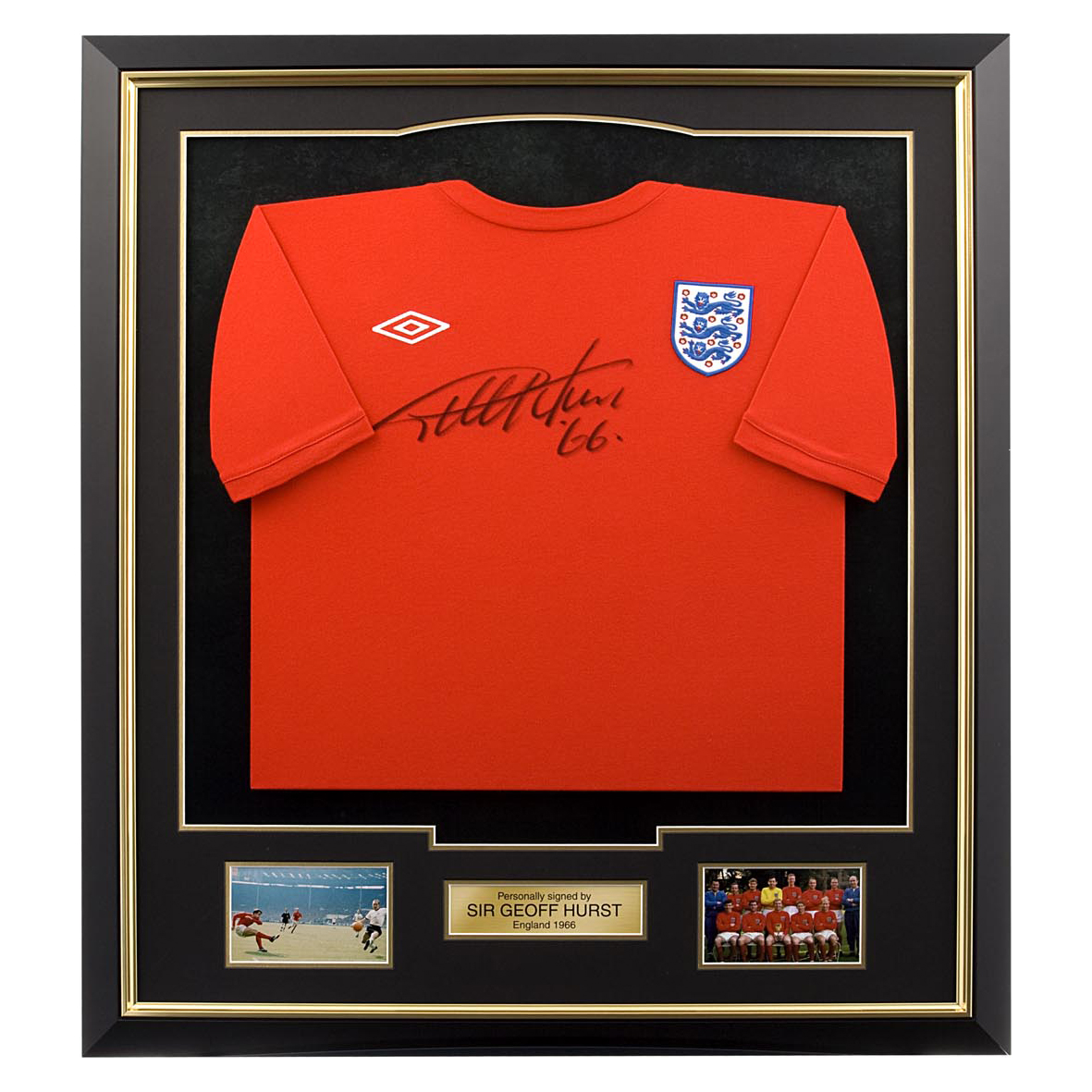 England 66 Geoff Hurst Signed Shirt - Framed England 66 Geoff Hurst Signed Shirt - Framed Small Image