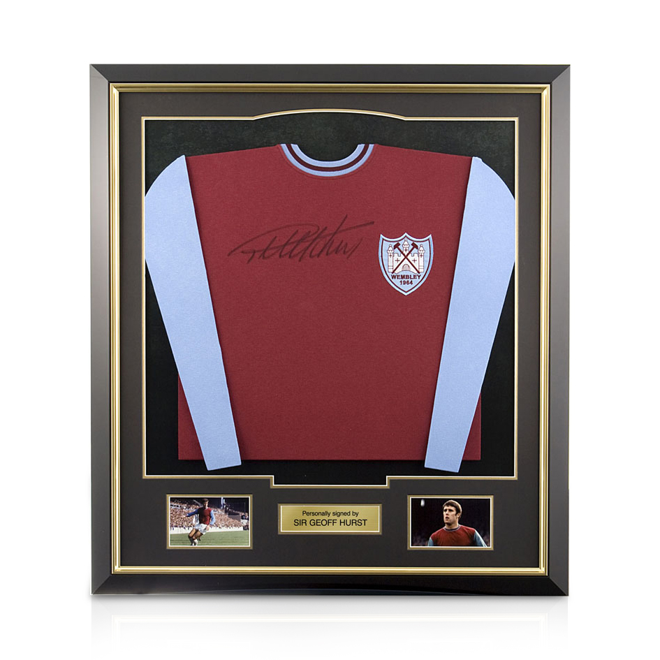 Signed Geoff Hurst Shirt - Framed.