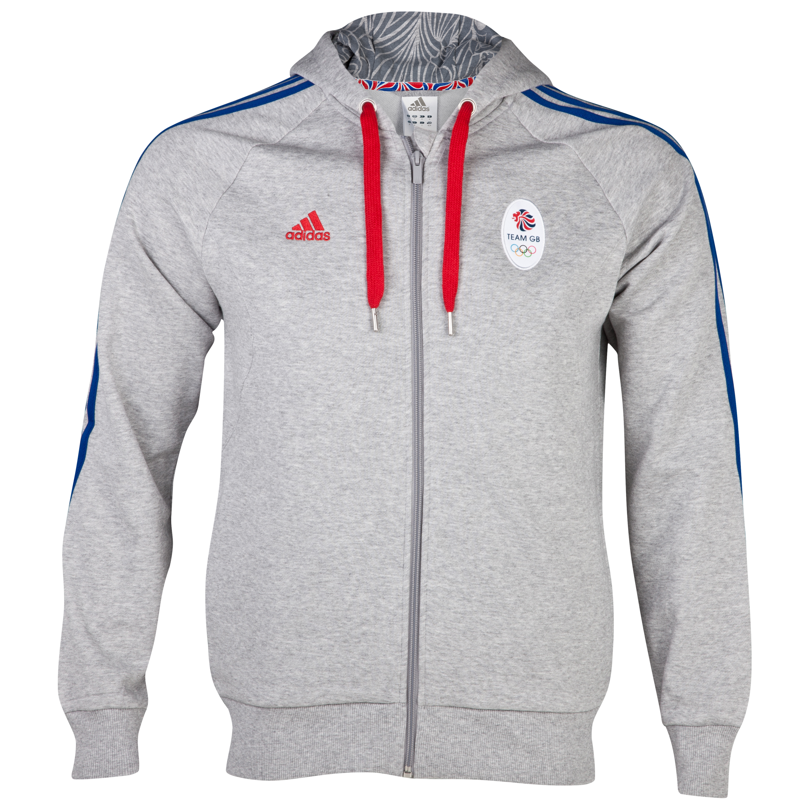 adidas Team GB Icon Full Zip Hoodie Medium Grey Heather