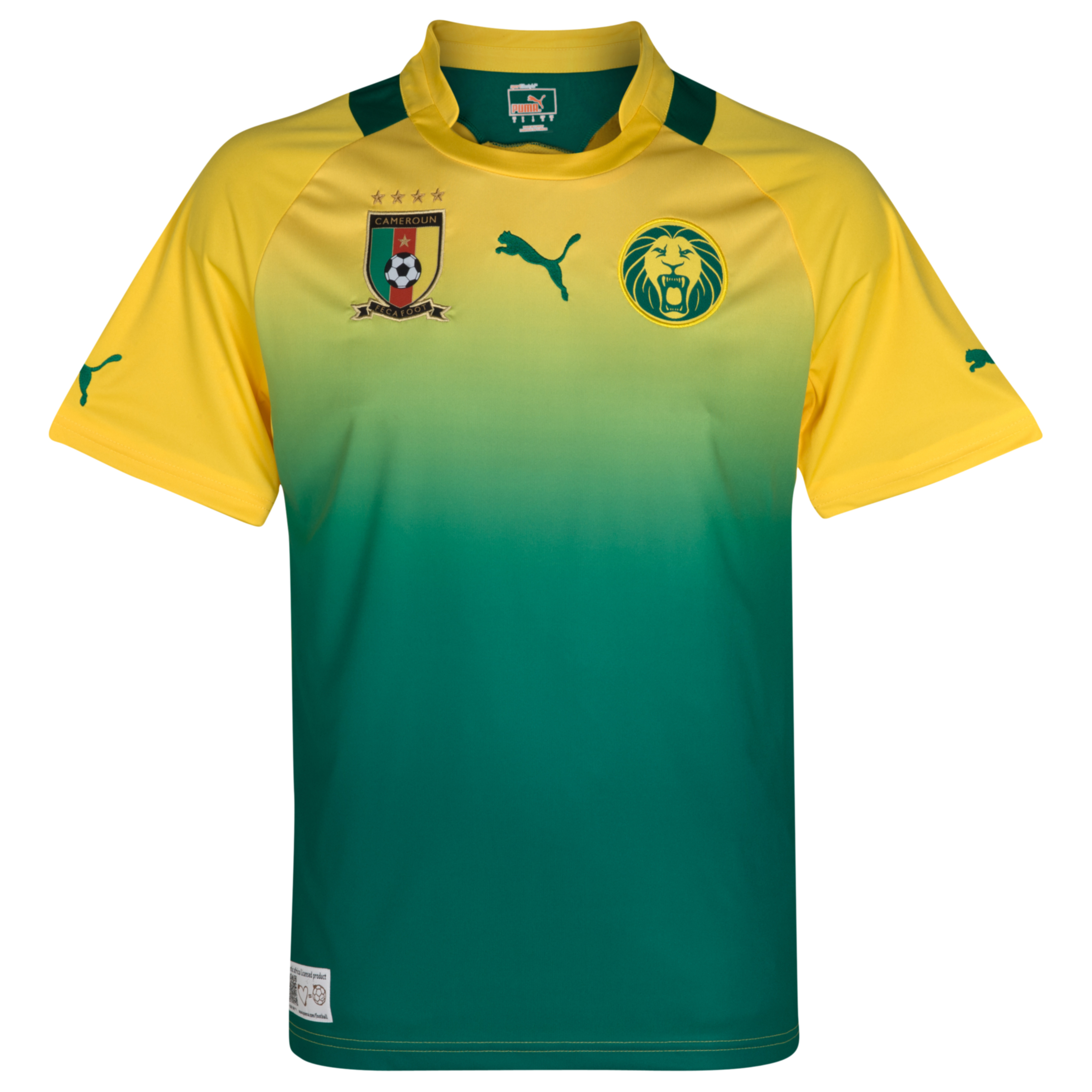 Cameroon Away Shirt 2011/13 Dandelion/Power Green