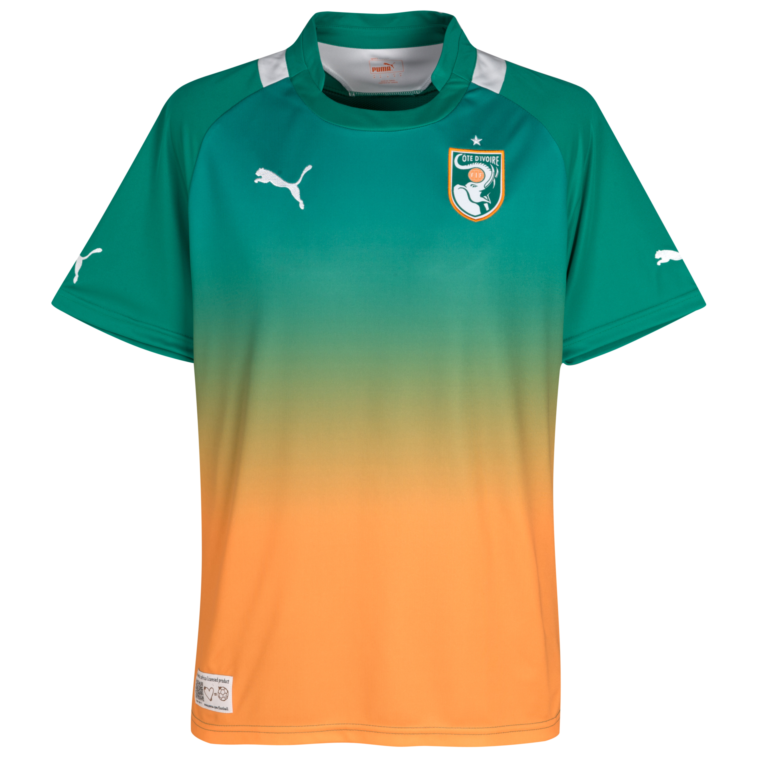 Ivory Coast Away Shirt 2011/13 - Pepper Green/White