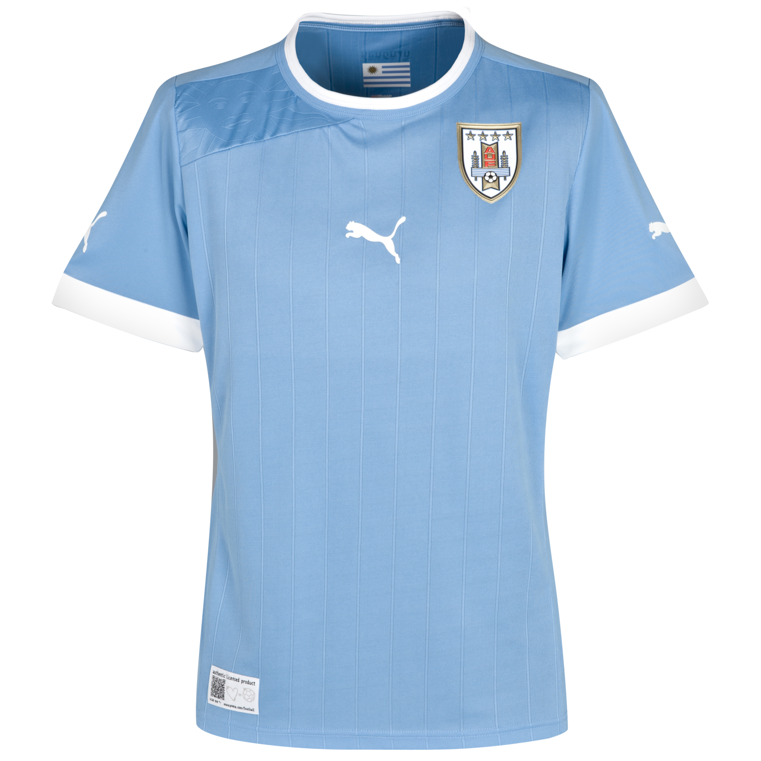 Uruguay Home Shirt 2011/13 Silver Lake Blue/White