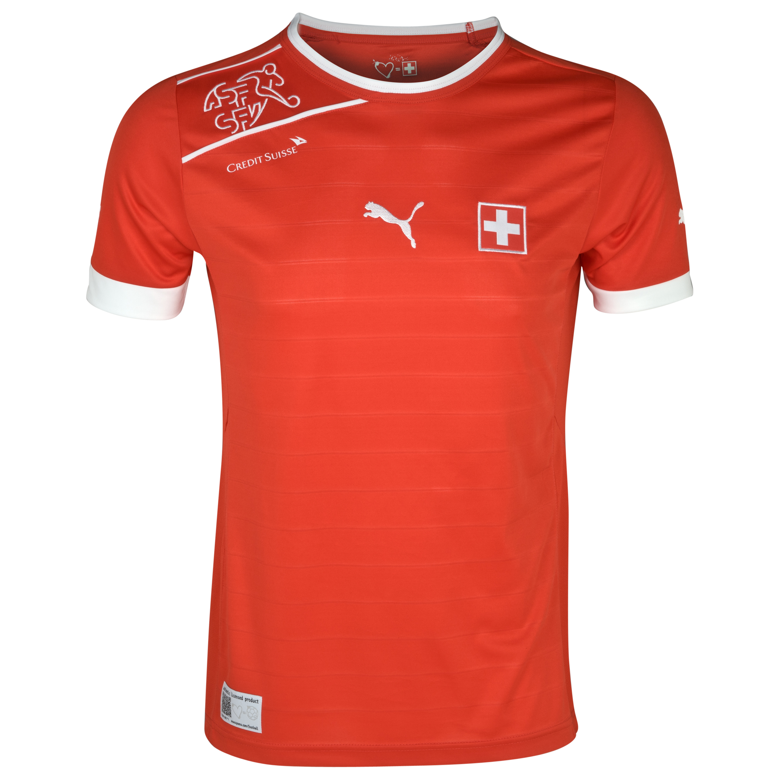Switzerland Home Shirt Replica - Puma Red/White.
 