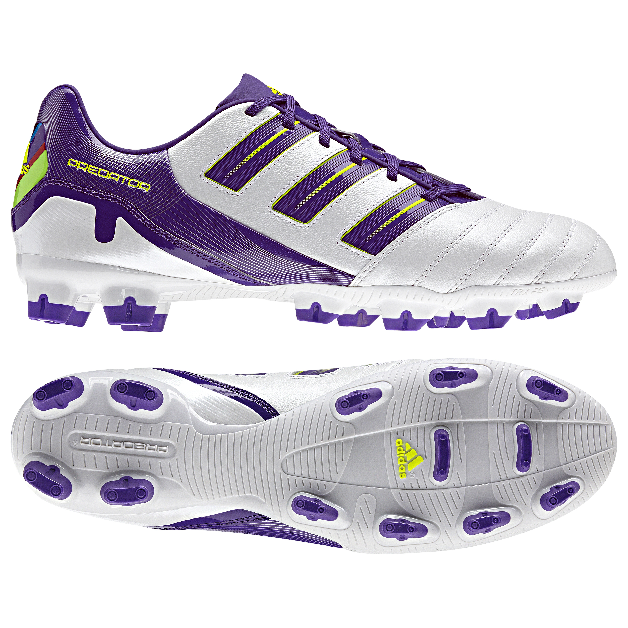 adidas Predator Absolion TRX Firm Ground Football Boots - Predator Run Wht / Sharp Purple.