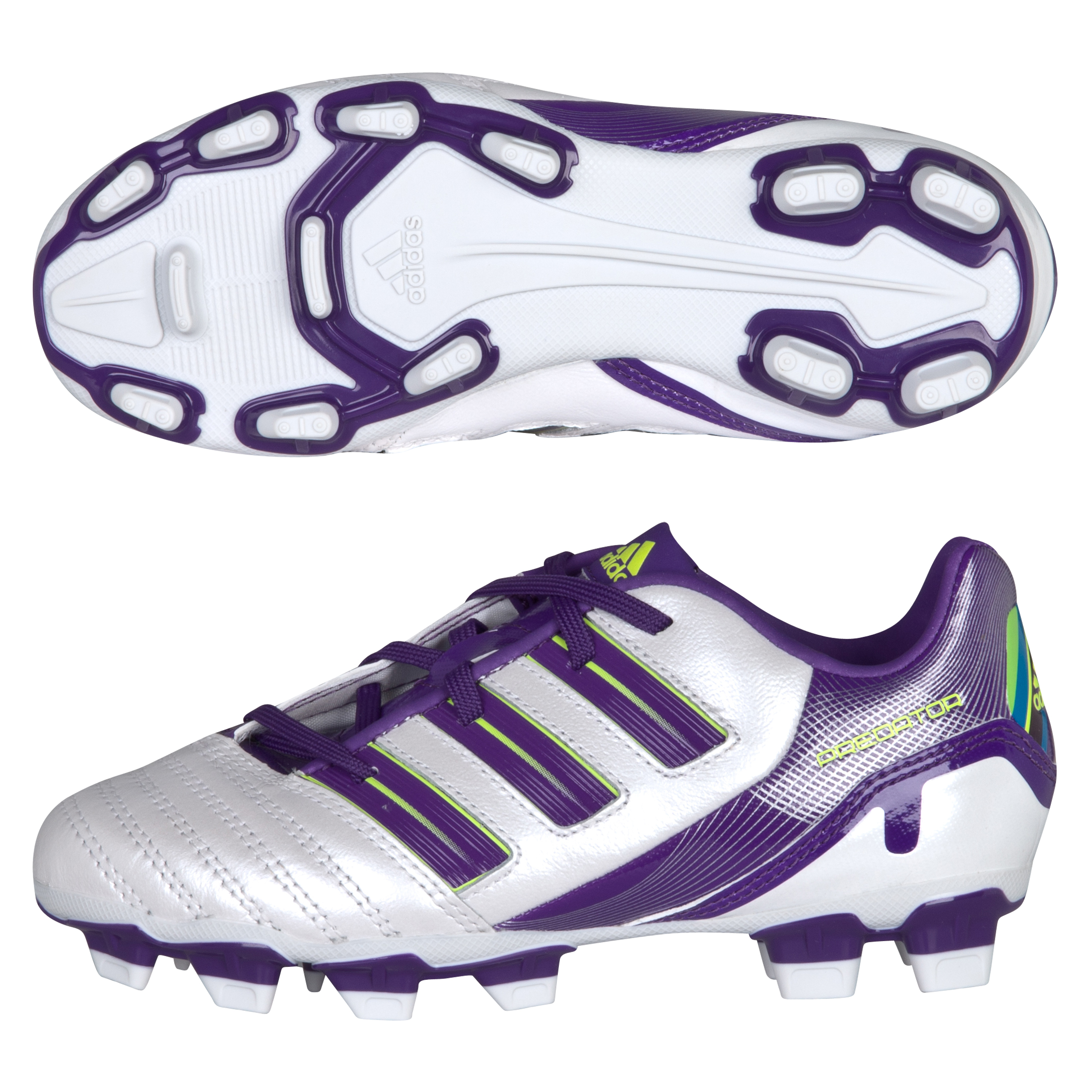adidas Predator Absolion TRX Firm Ground Football Boots - Predator Run Wht / Sharp Purple - Kids.