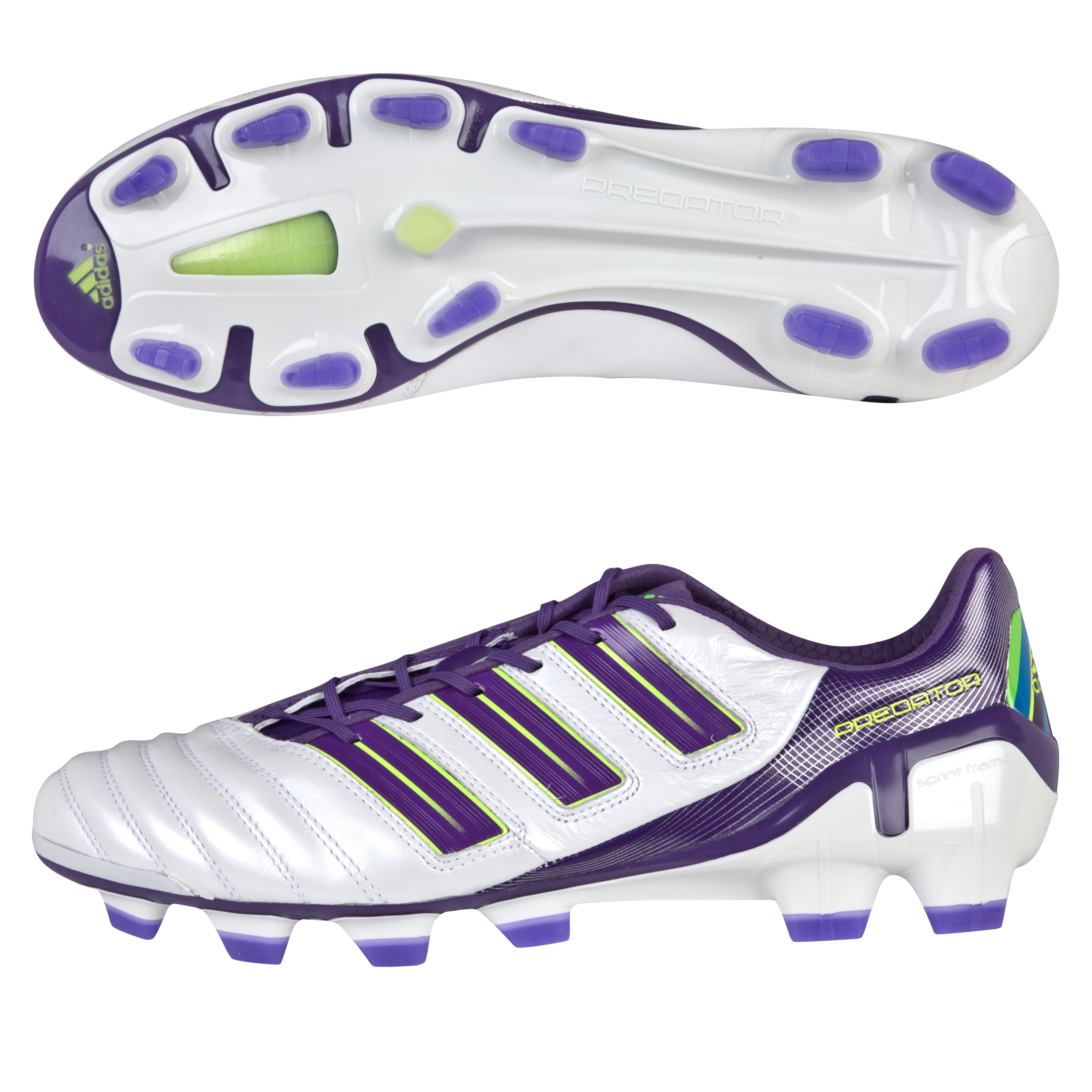 adidas adipower Predator TRX Firm Ground Football Boots - Predator Run Wht / Sharp Purple.