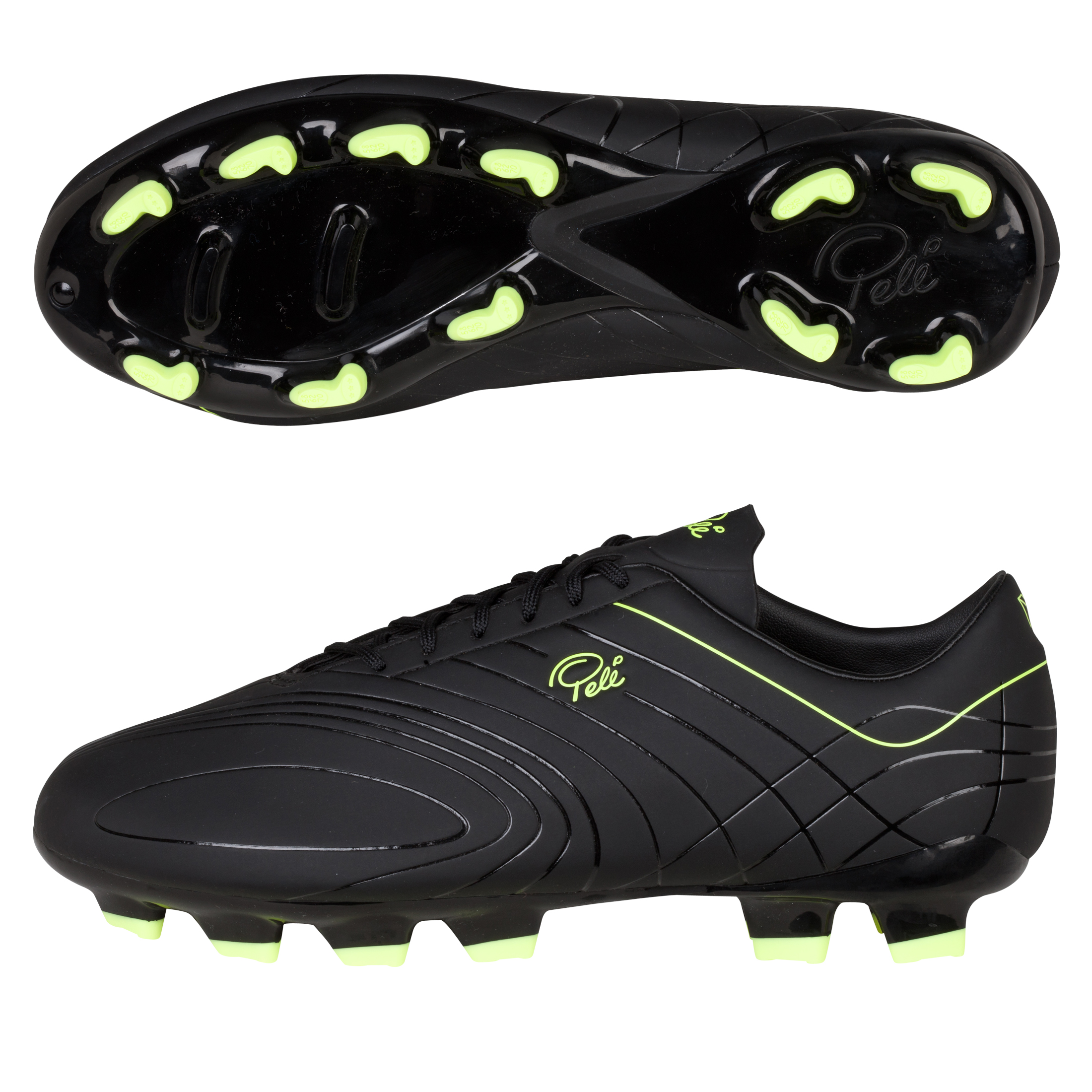 Pelé Sports Trinity 3E Firm Ground Football Boots - Black/Gold - Kids