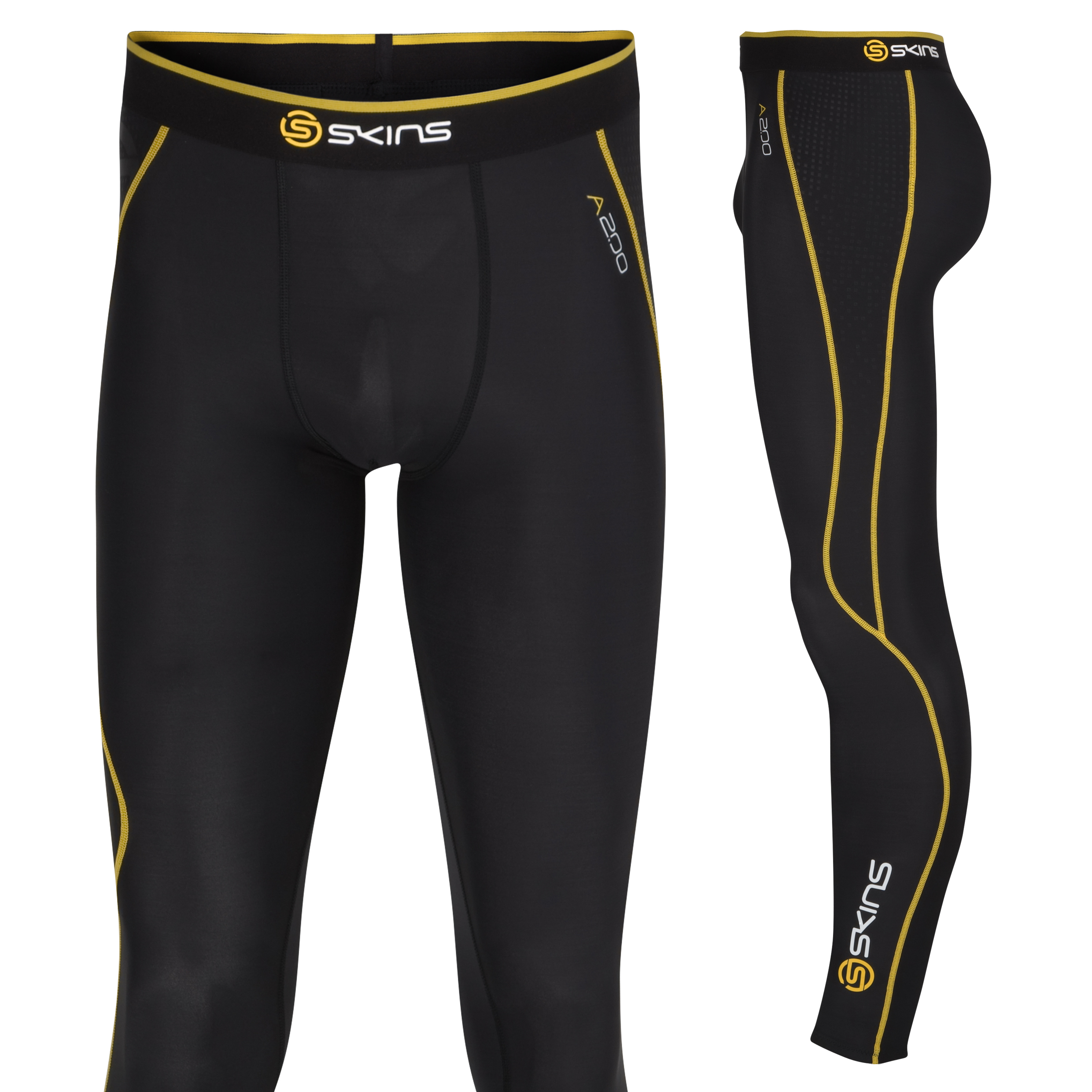 Skins A200 Long Tights - Black/Yellow