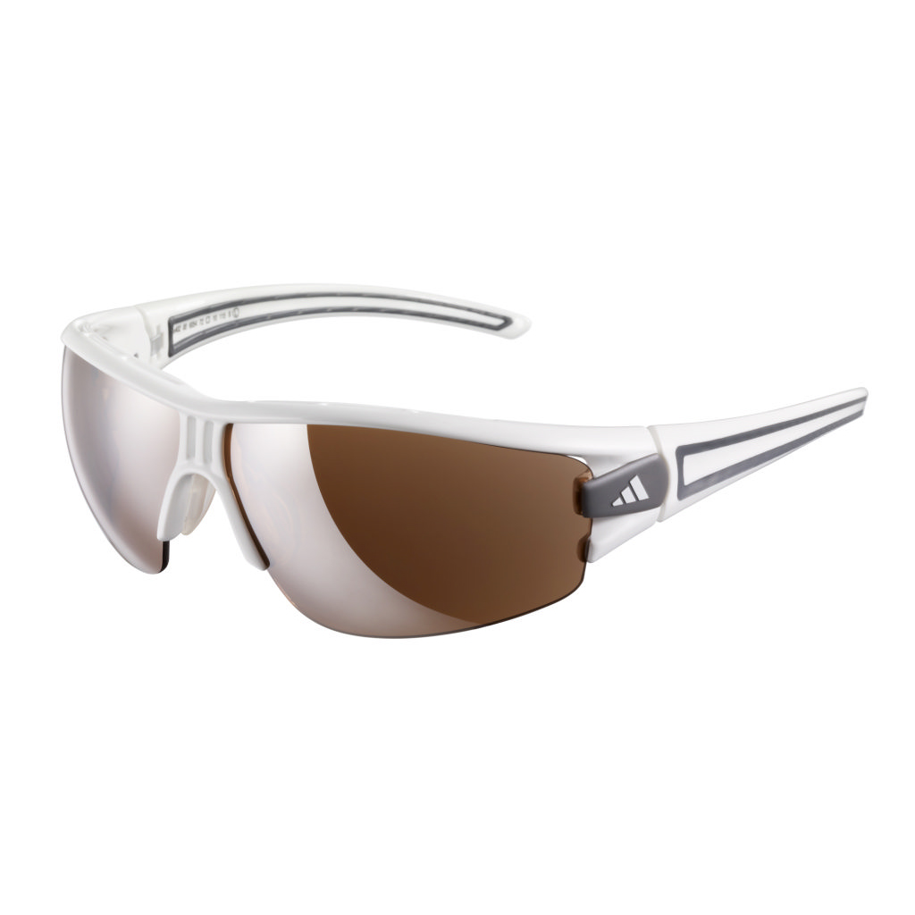 adidas Evil Eye Half Rim Pro Sunglasses - Shiny White/Antracite - Small