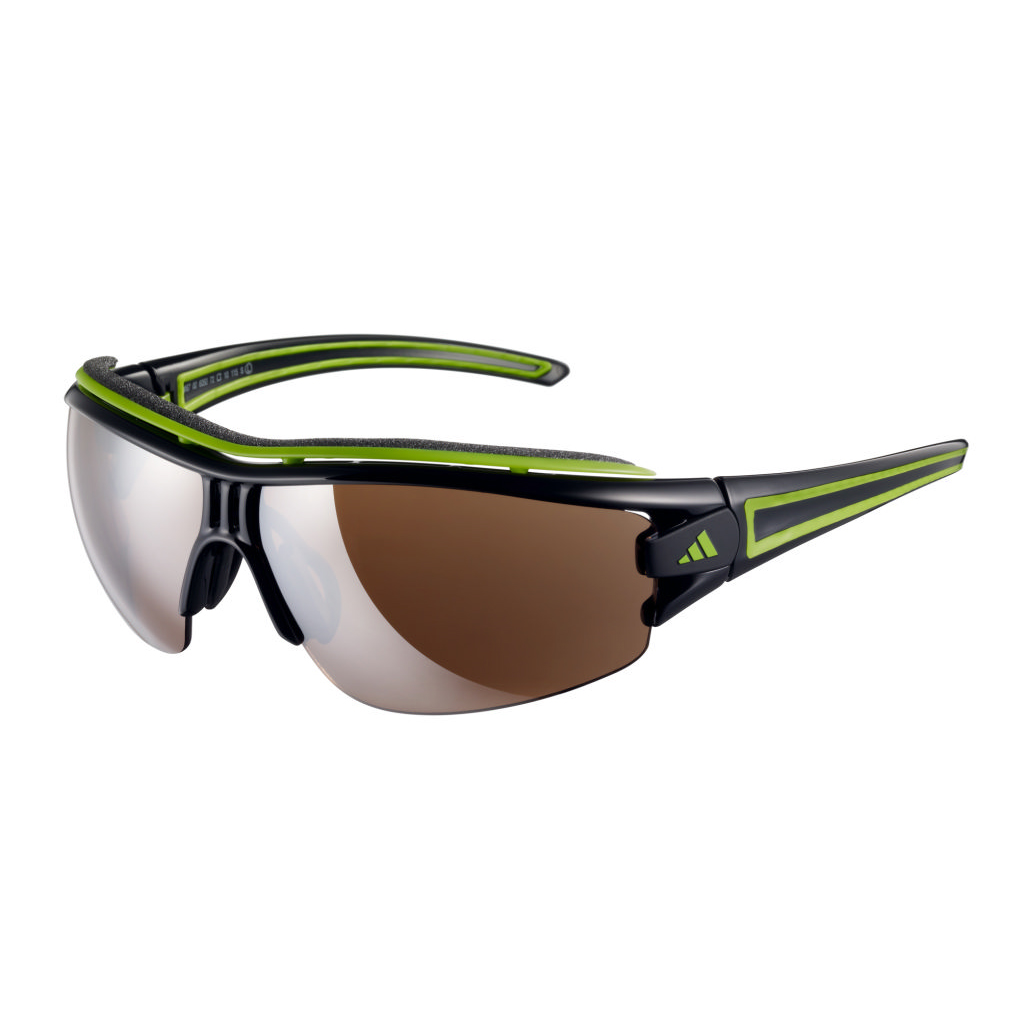 adidas Evil Eye Half Rim Pro Sunglasses - Shiny Black/Green - Large