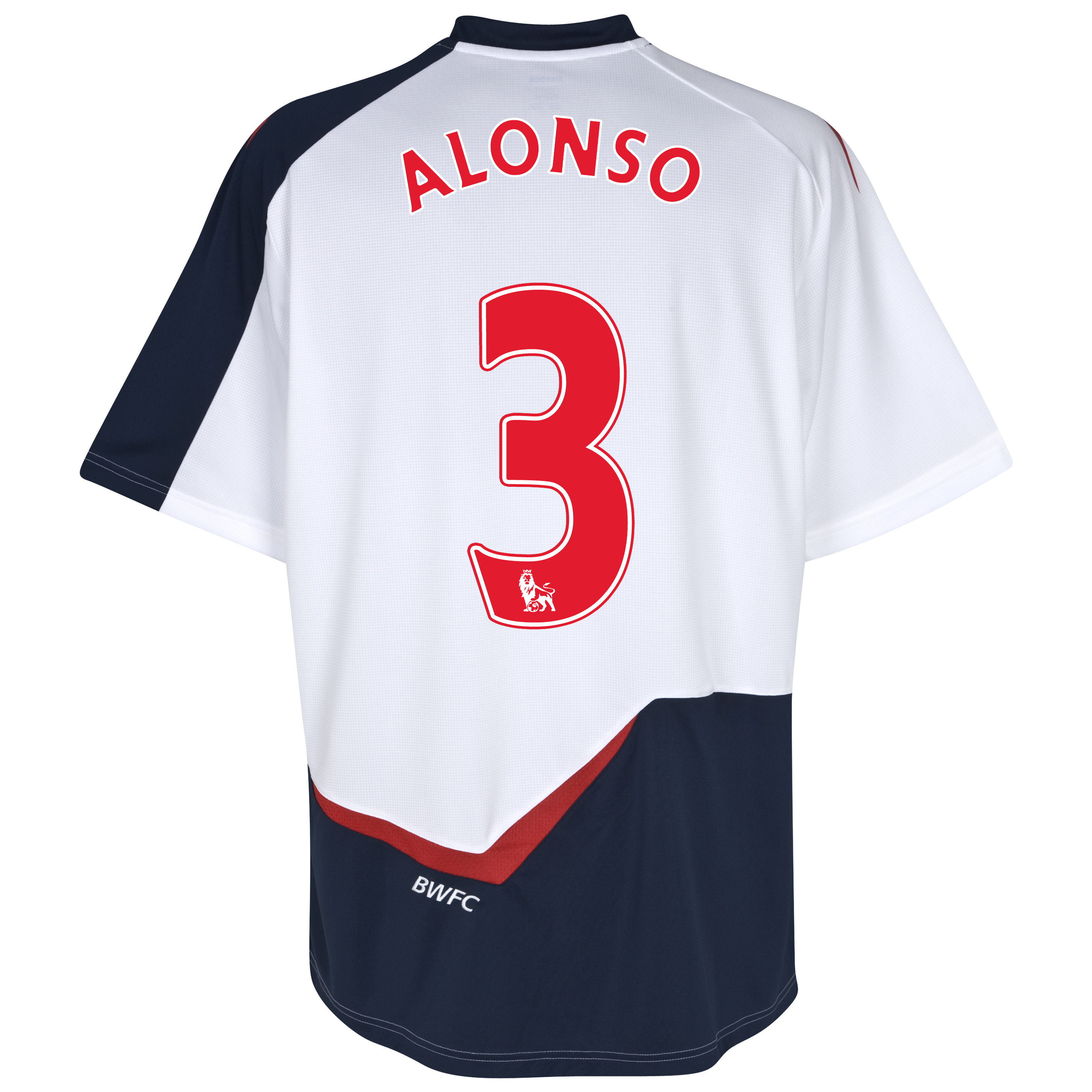 Bolton Wanderers Home Shirt 2011-12 with Alonso 3 printing