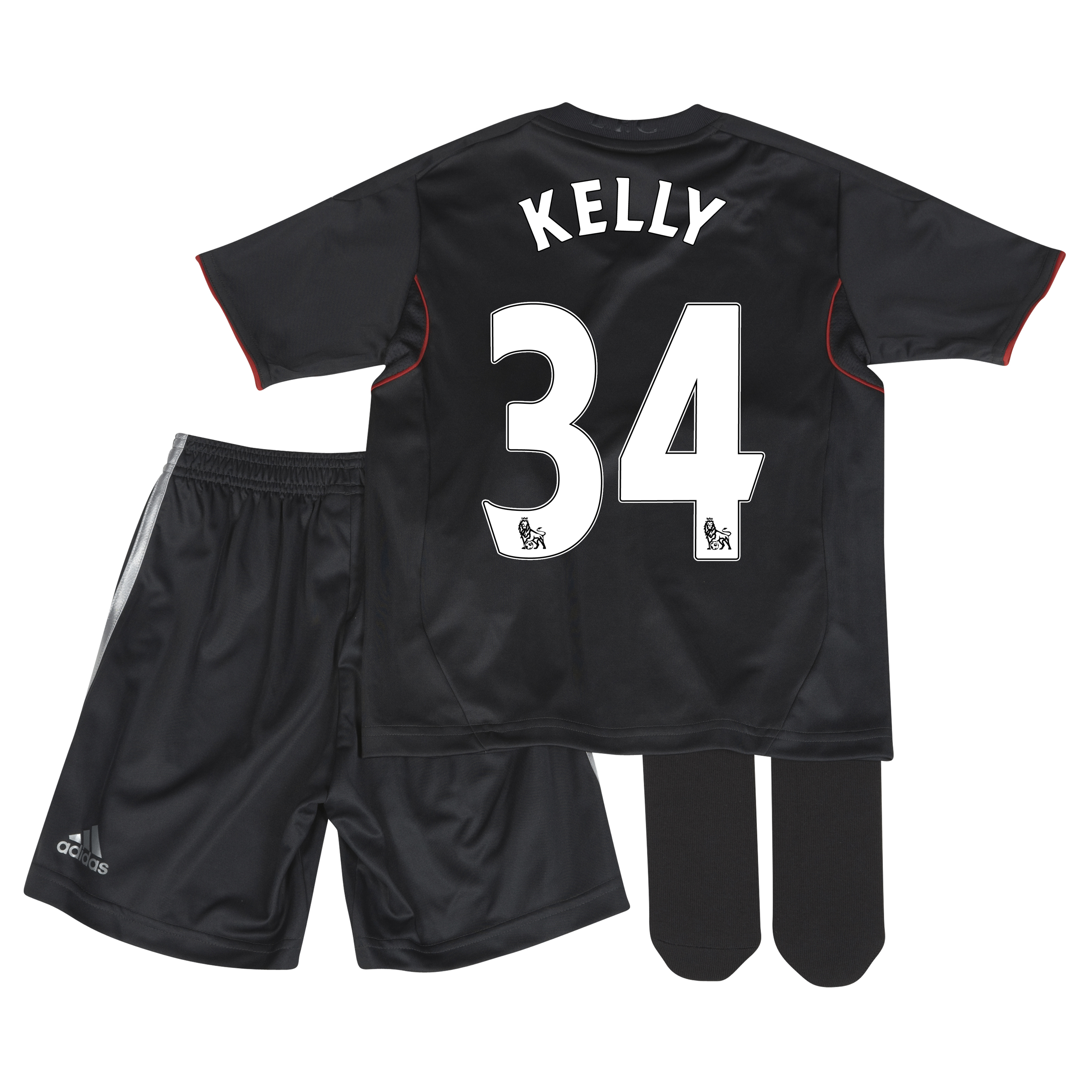 Liverpool Away Mini Kit 2011/12 - Infants with Kelly 34 printing